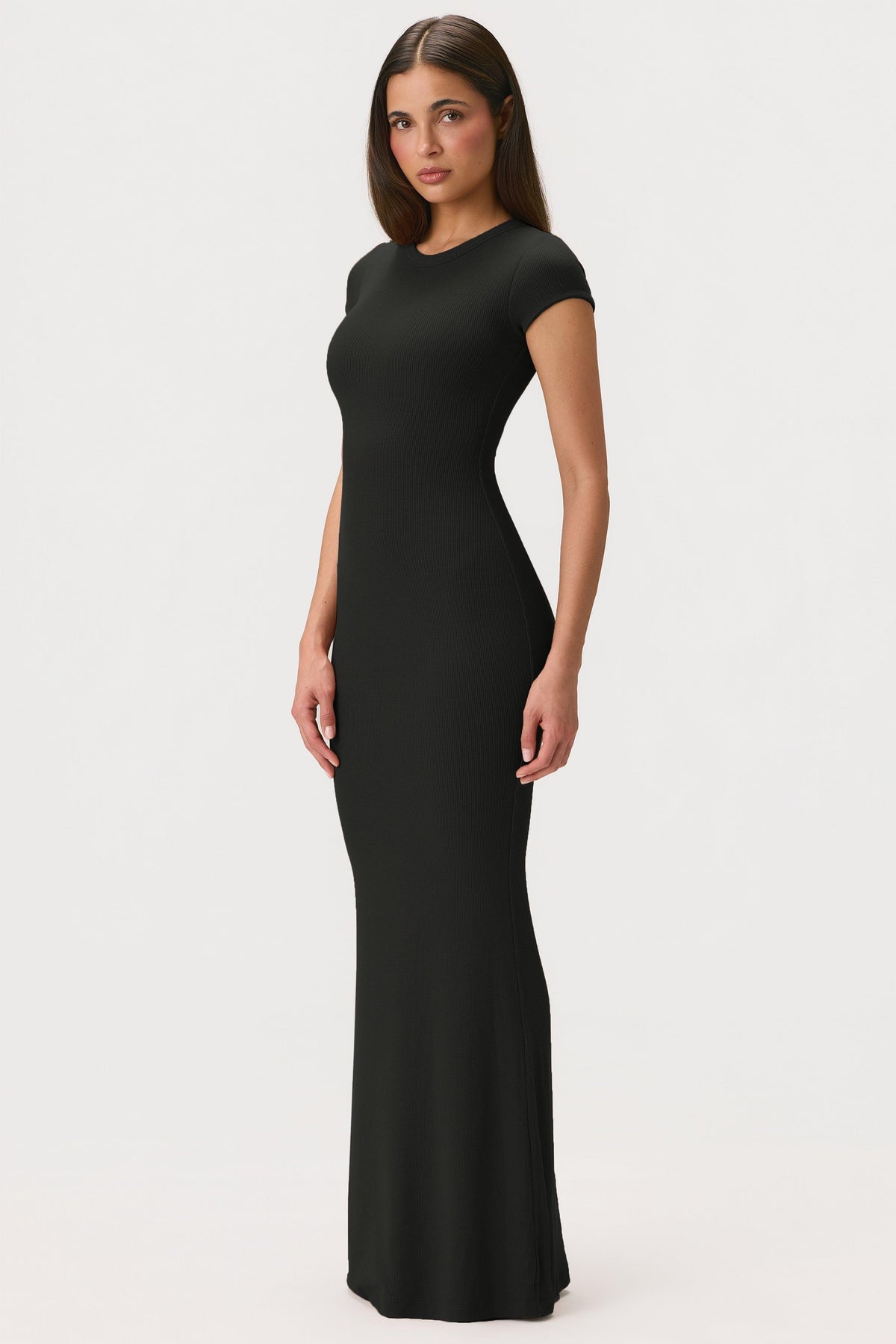 Buttercloud™ Cap Sleeve Maxi Dress In Black