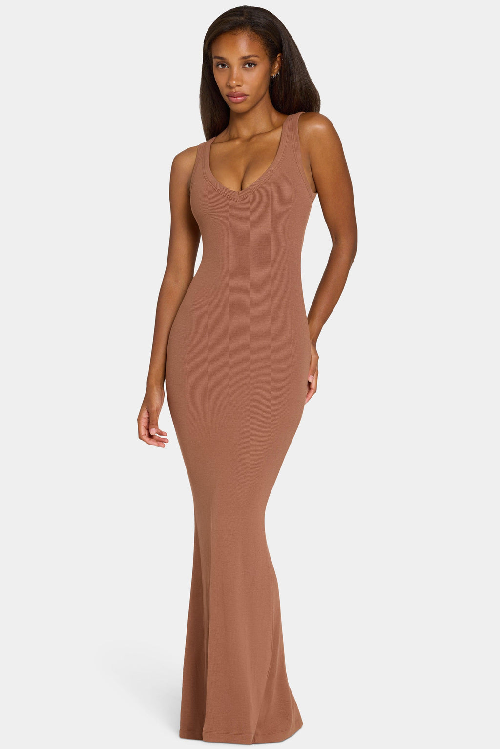 奶油雲™ 可可長連衣裙