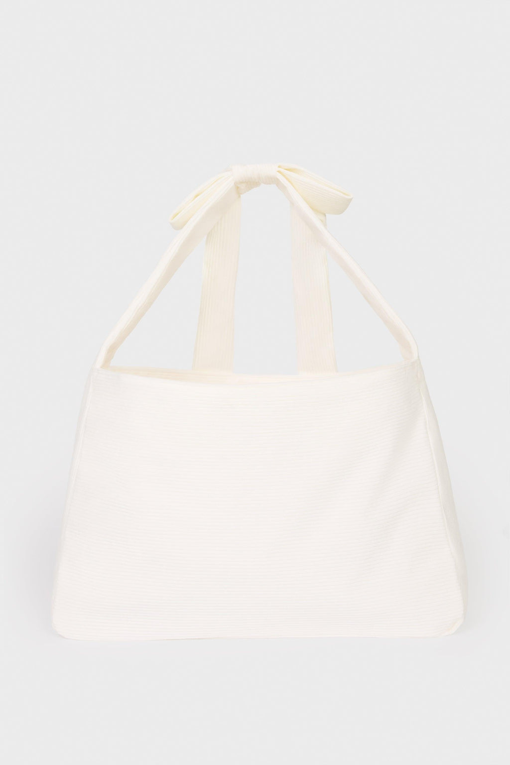 Corduroy Bow Tote Bag In Ivory