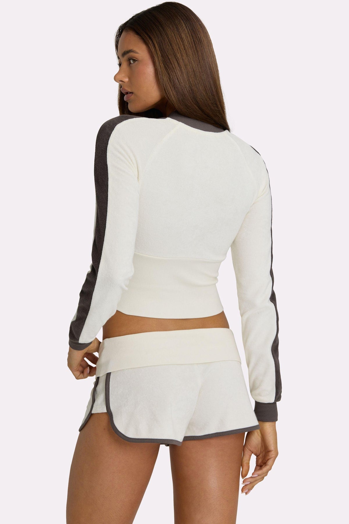 Terry Zip-up Jacket In Coconut