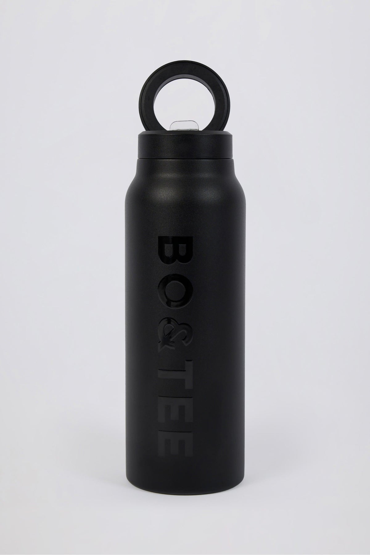 Magnetic Thermos-insulated Stainless Steel Water Bottle In Black
