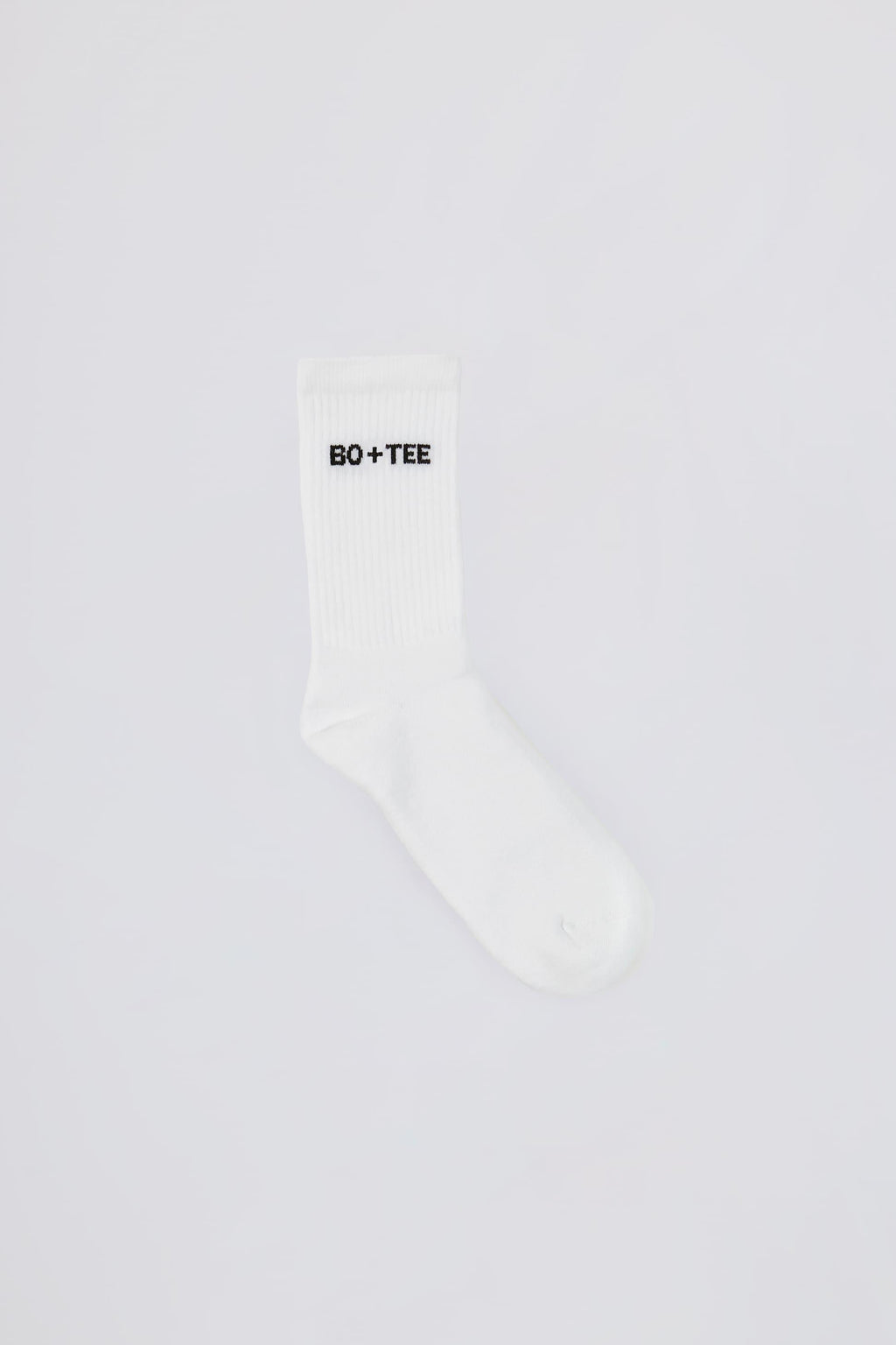Ribbed Half-crew Socks In White