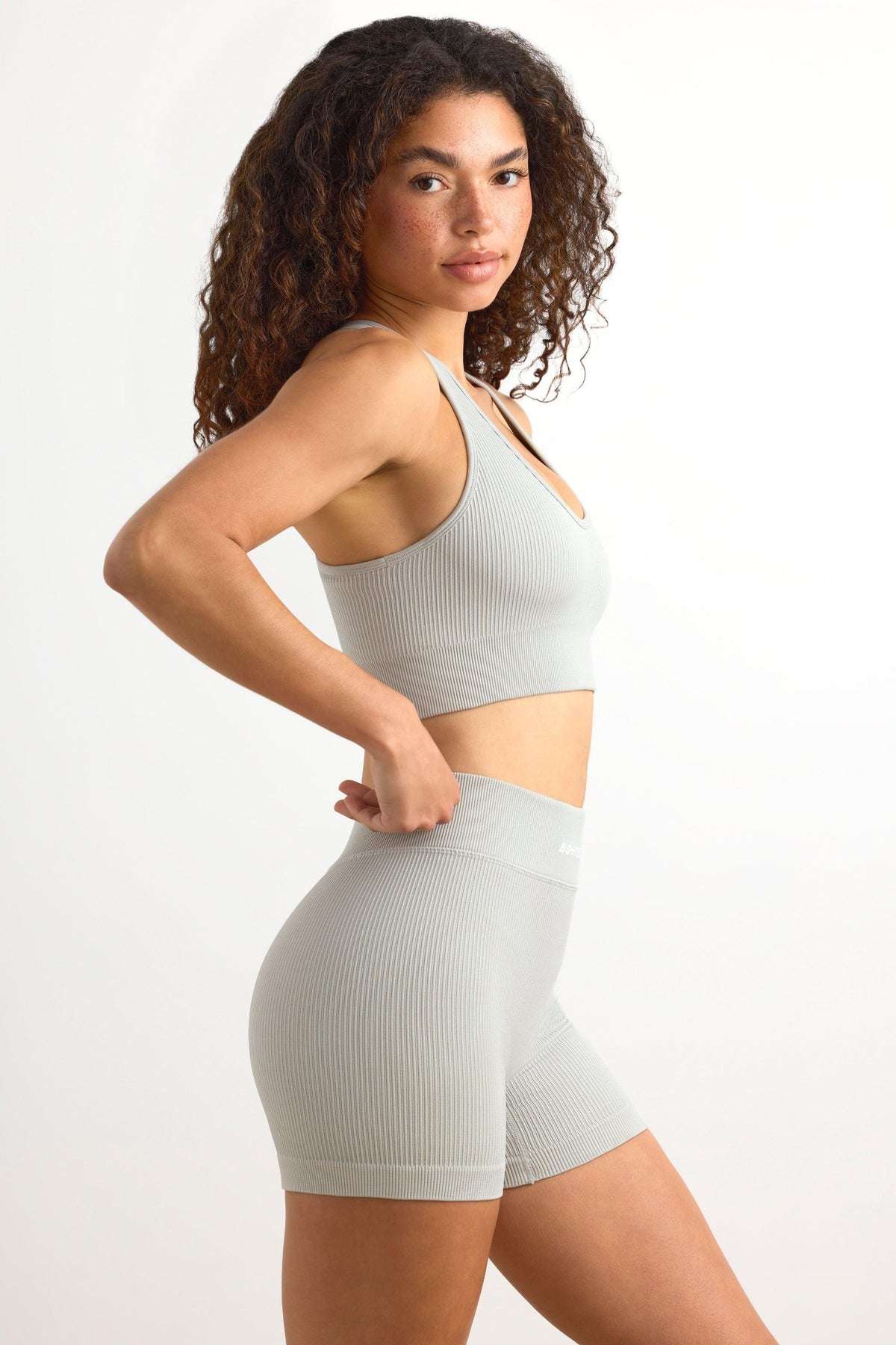 Flexirib Mini Shorts In Grey