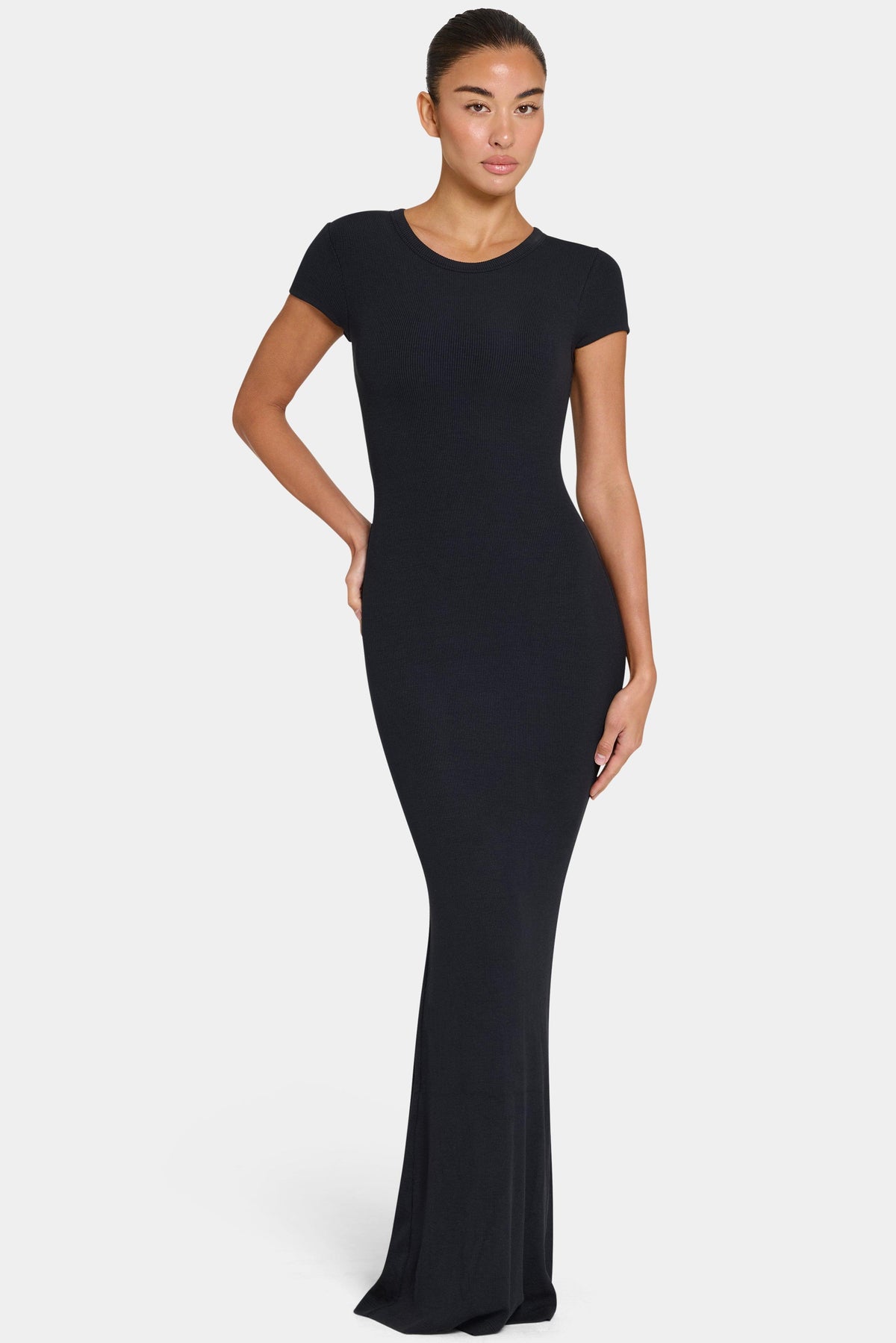 Buttercloud™ Cap Sleeve Maxi Dress In Black