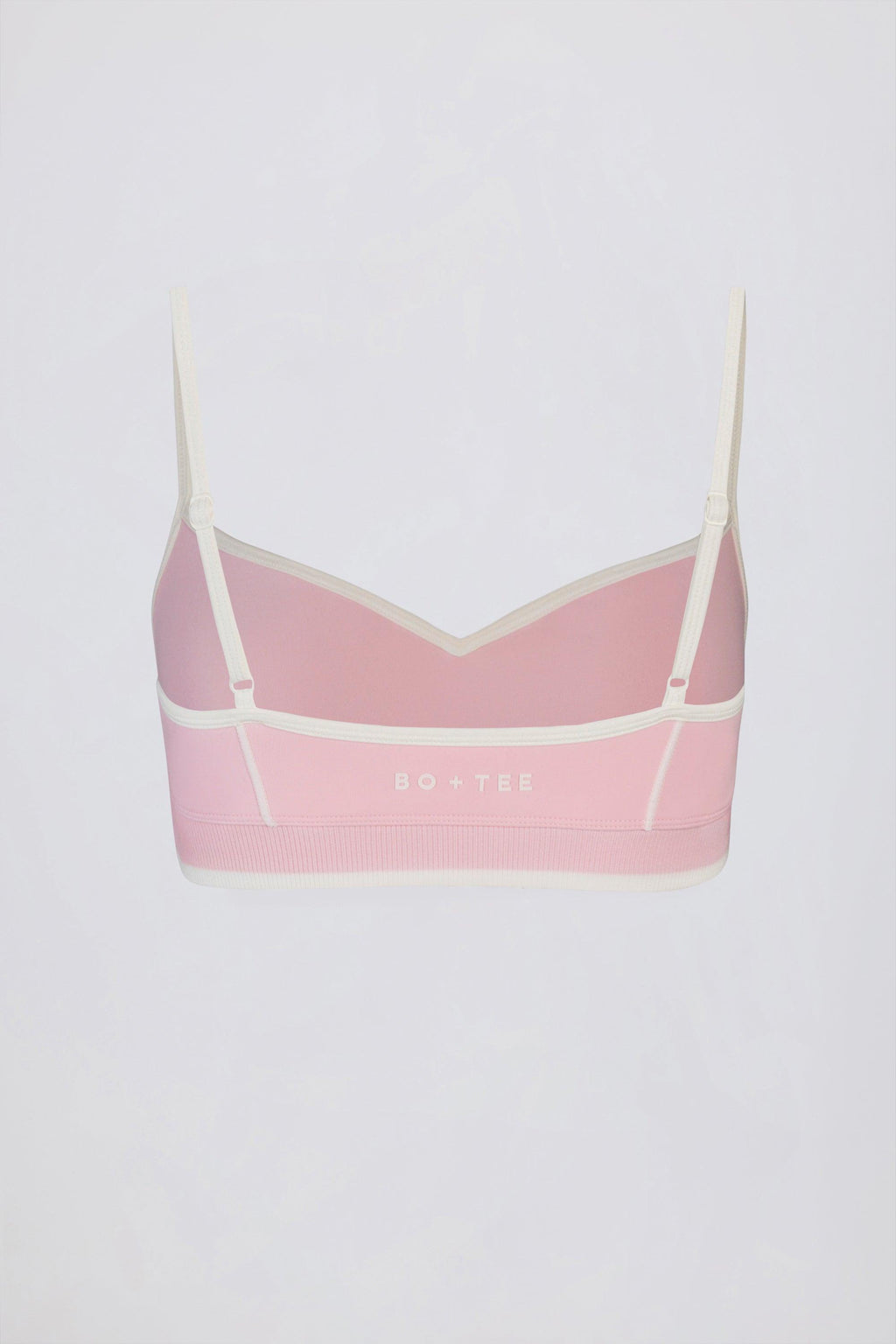 Soft Active Sweetheart-neck Contrast Sports Bra In Powder Pink