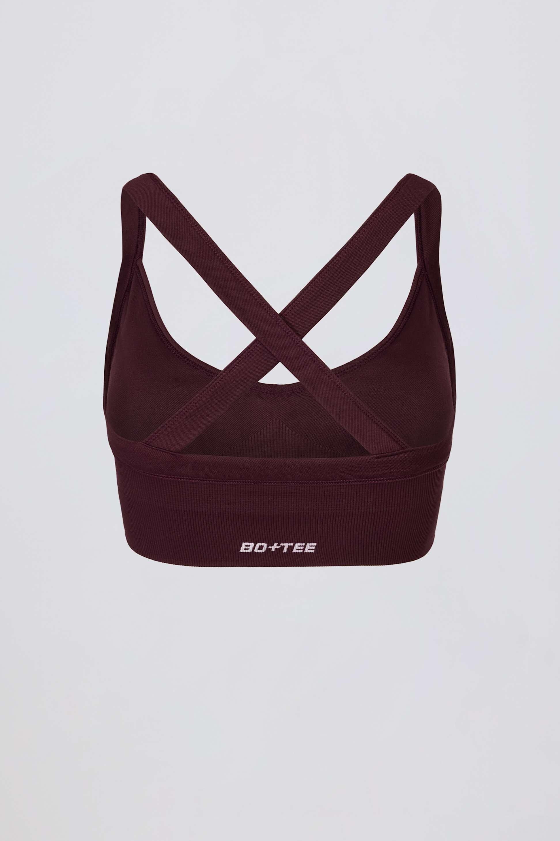Super Sculpt Seamless Crossback Sports Bra In Burgundy