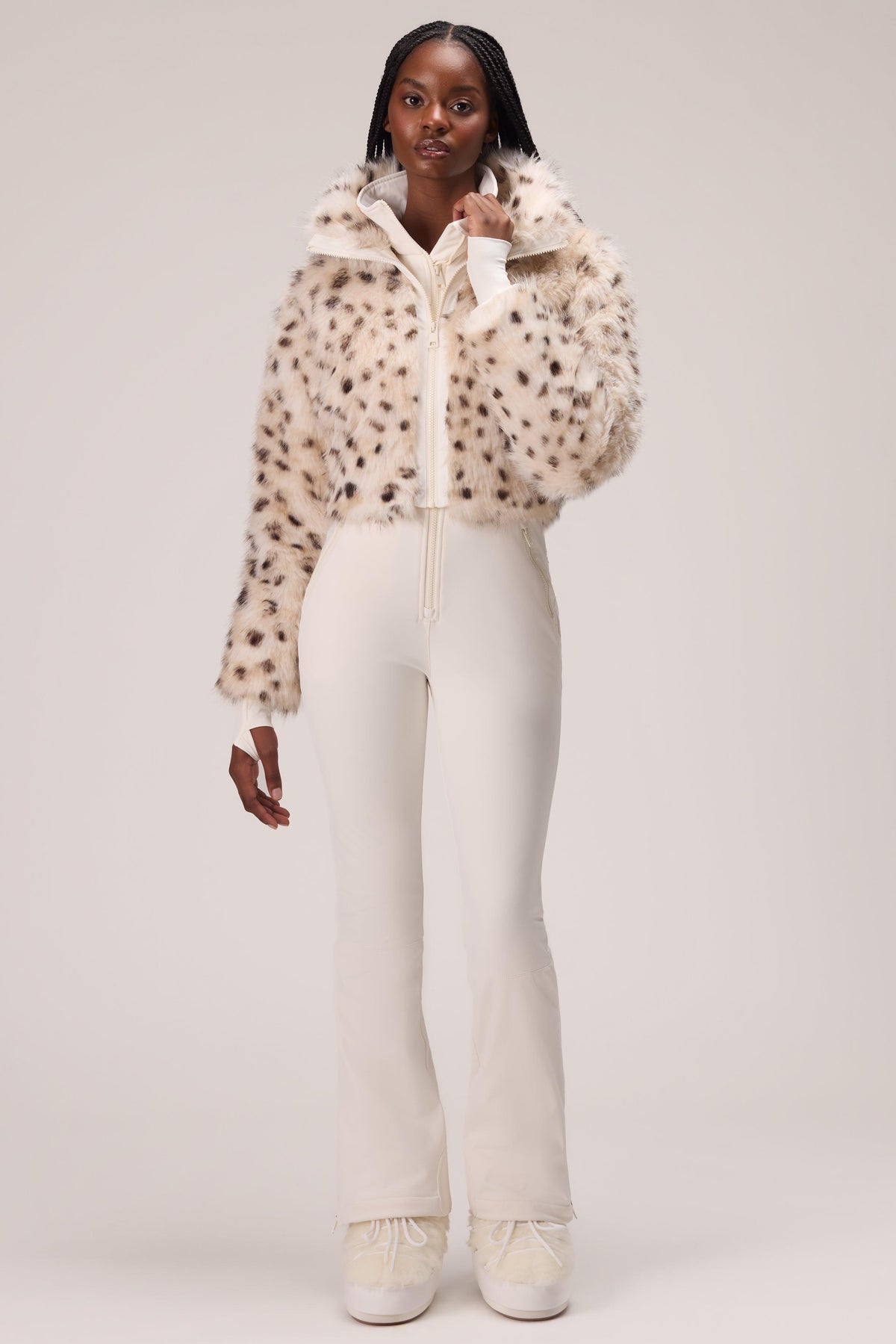 雪豹人造毛滑雪服