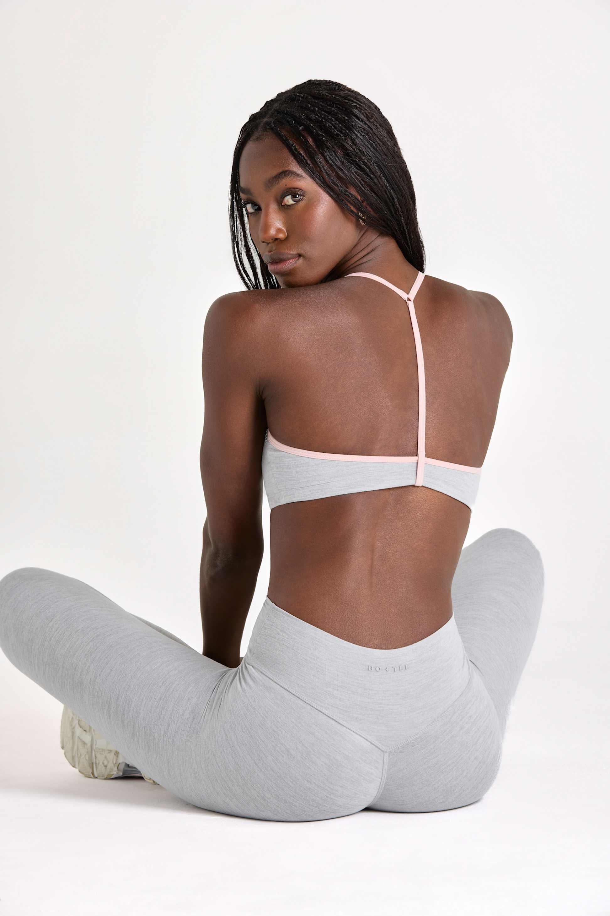 Soft Active Sports Bra In Grey Marl