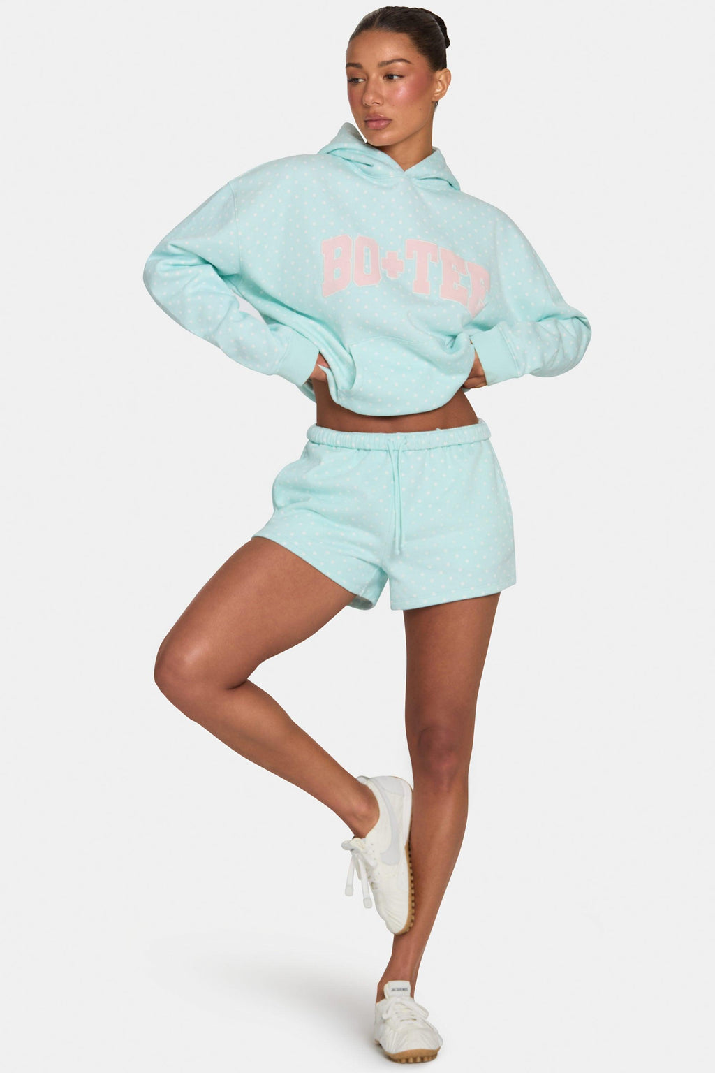Sweat Shorts In Peppermint Polka Dot