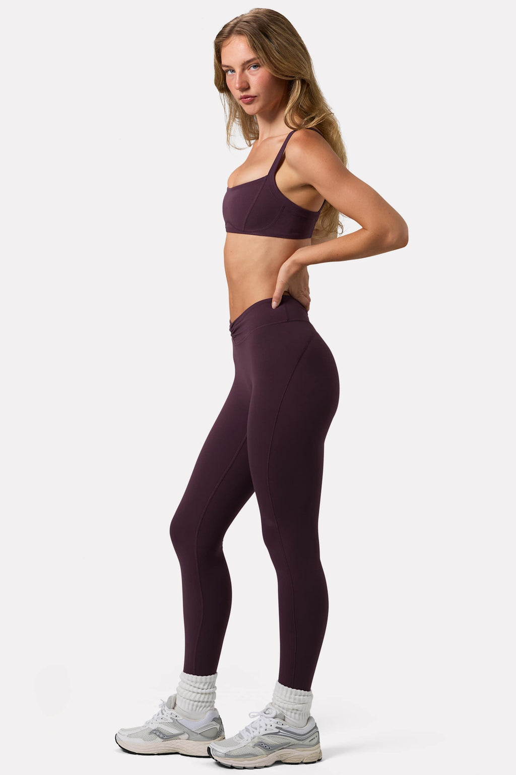 Soft Active Ruched Leggings In Plum