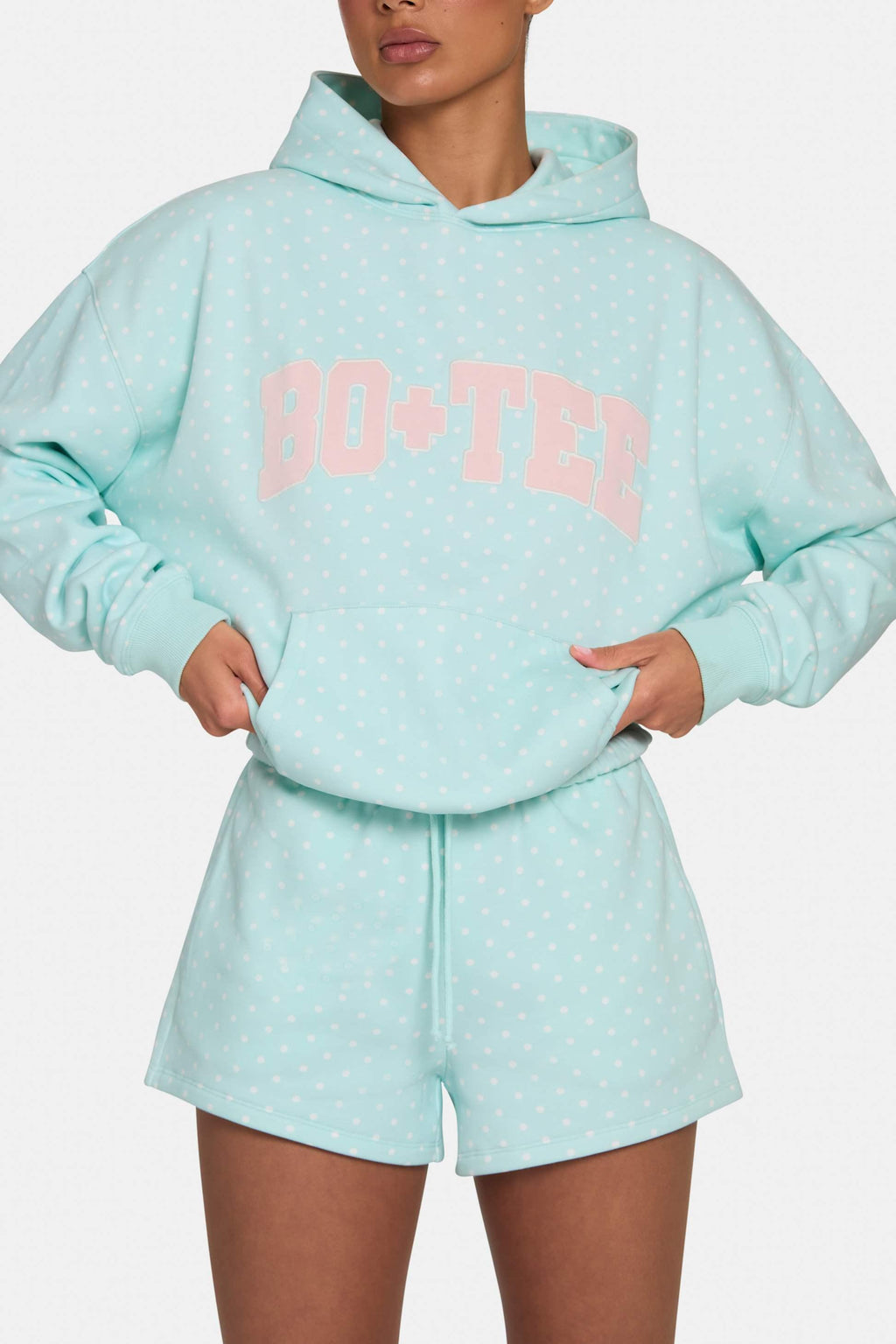 Sweat Shorts In Peppermint Polka Dot