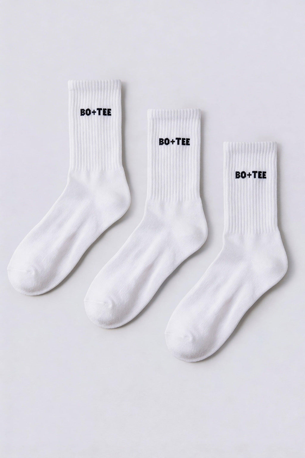 Ribbed Half-crew 3-pack Socks In White