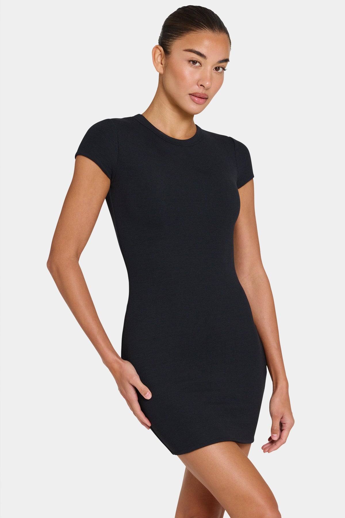 Buttercloud™ Cap Sleeve Mini Dress In Black