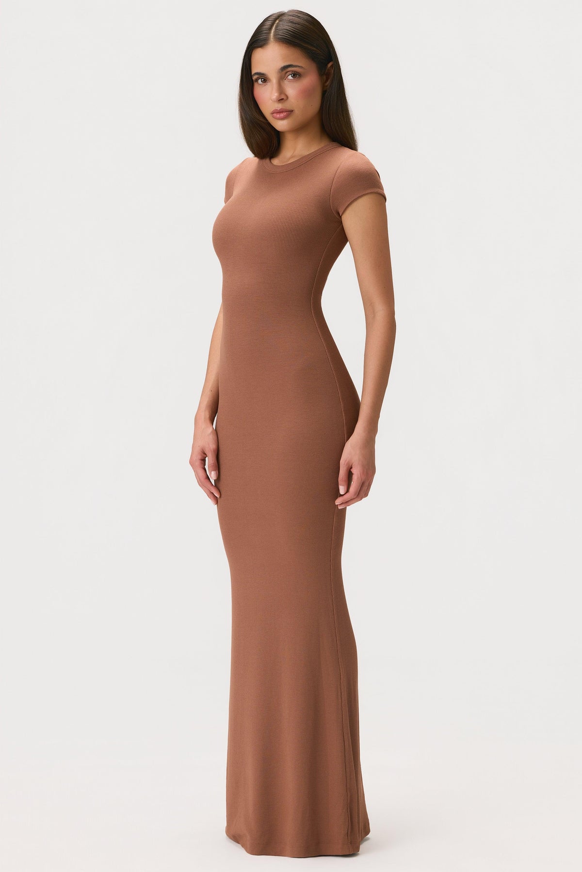 Buttercloud™ Cap Sleeve Maxi Dress In Cocoa