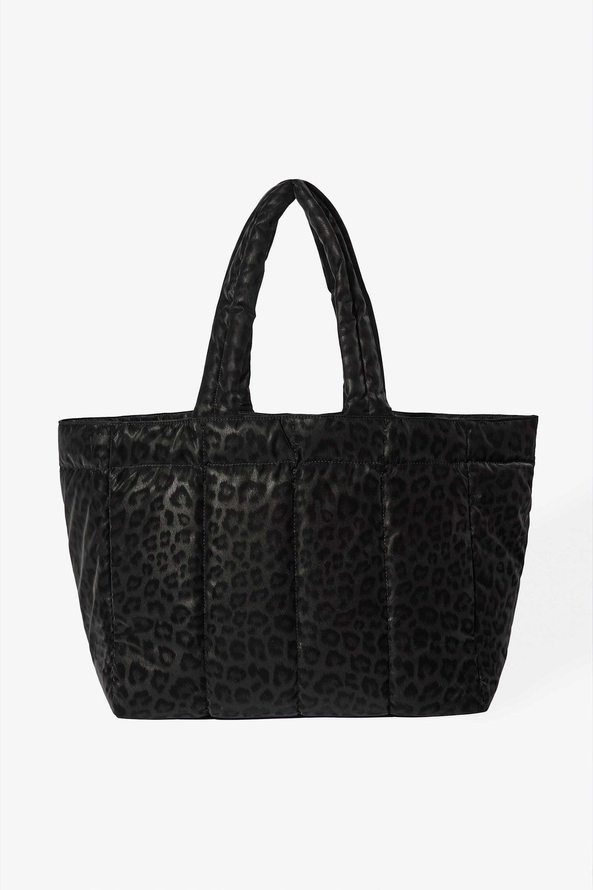 Waterproof Puffer Tote Bag In Black