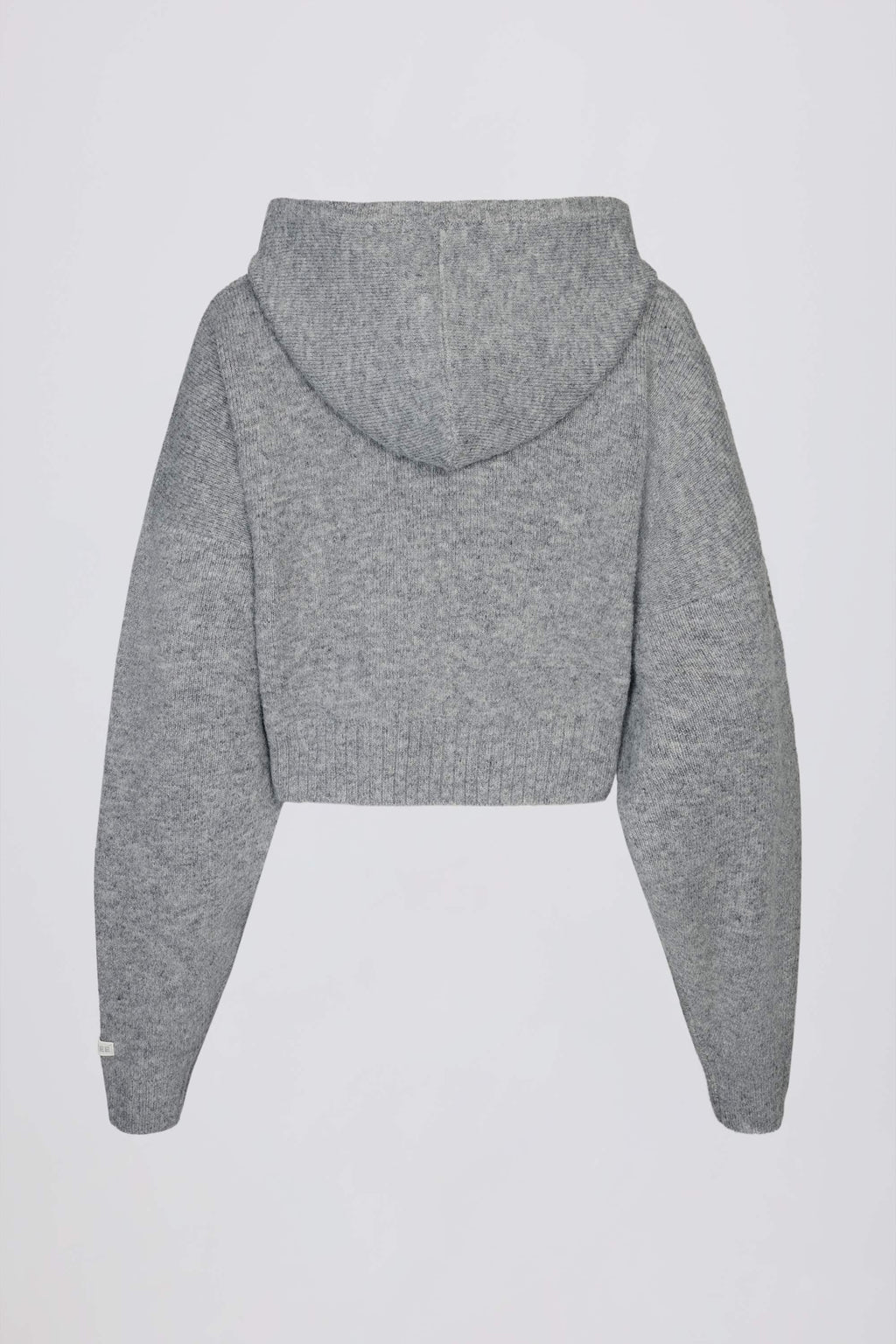 Soft Knit Zip-up Cropped Hoodie In Grey