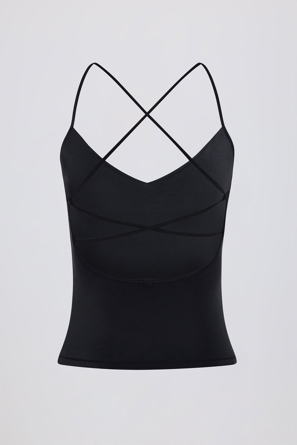 Cross-back Tank Top In Black