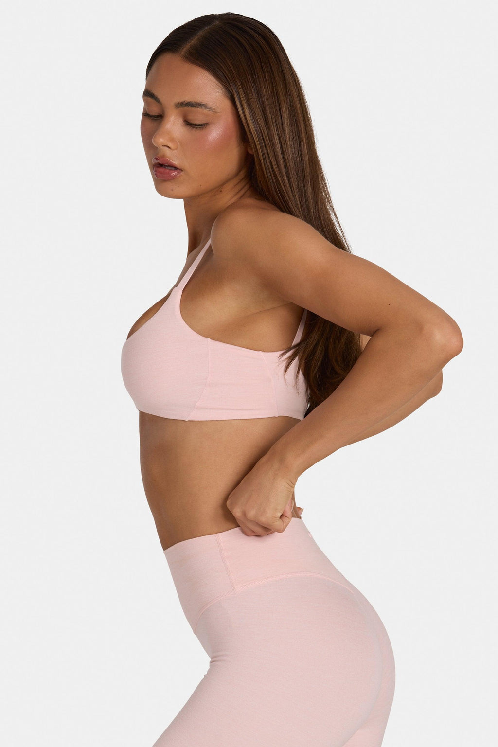 Soft Active Low-impact Sports Bra In Blush Marl