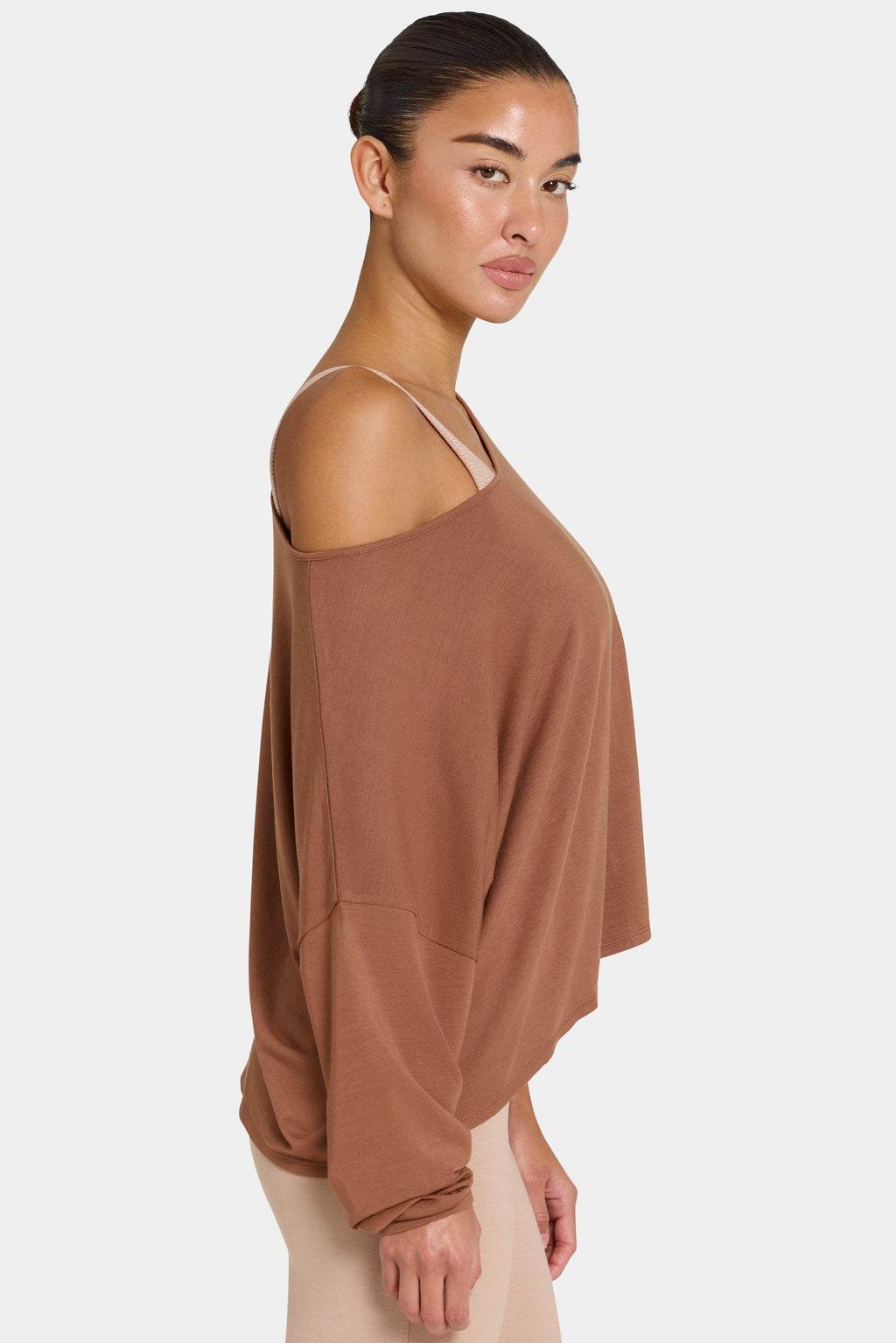 Buttercloud™ Slouchy Off-shoulder Top In Cocoa
