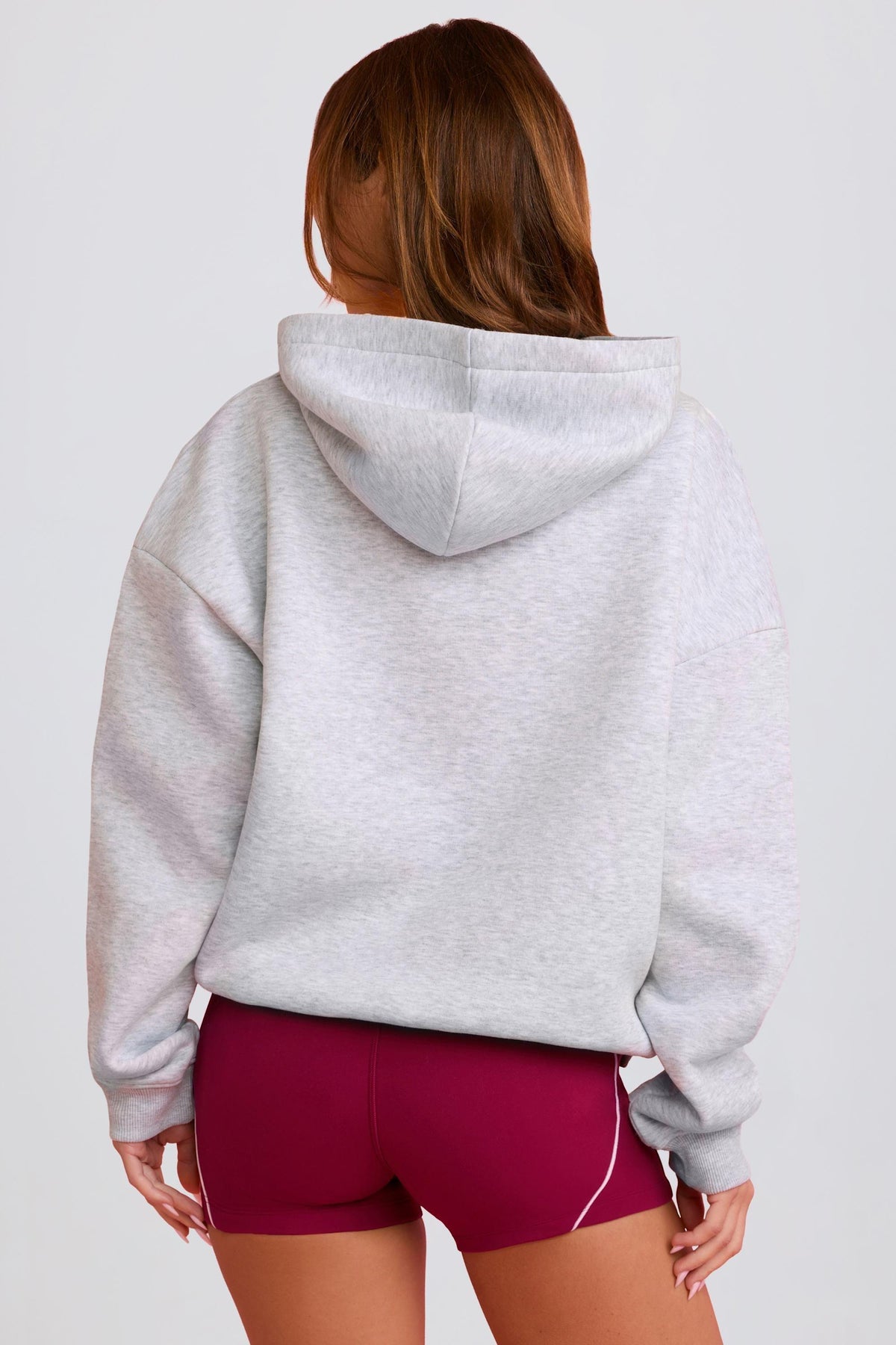 Oversized Applique Hoodie In Grey