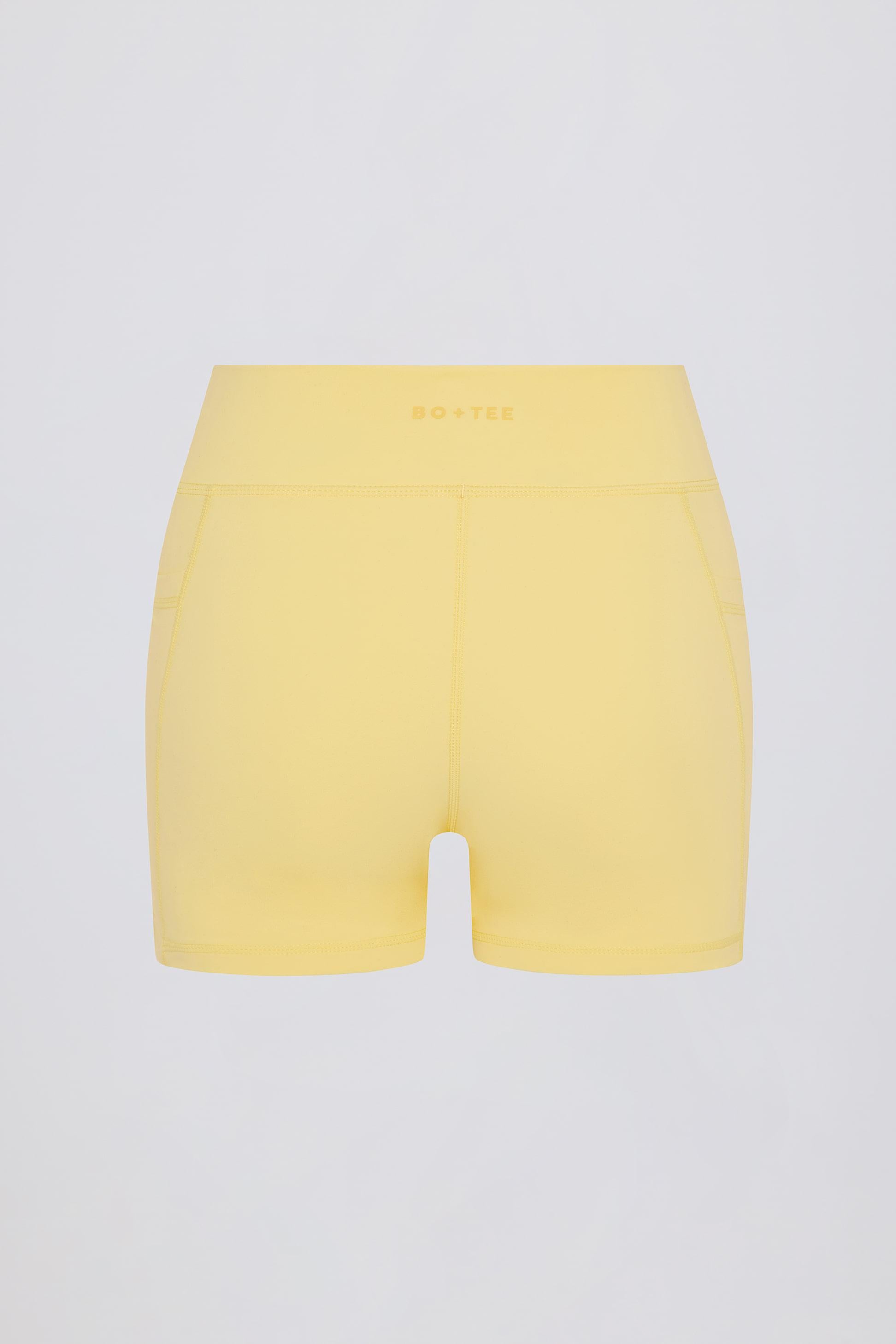 Soft Active Pocket V-waist Mini Shorts In Lemon