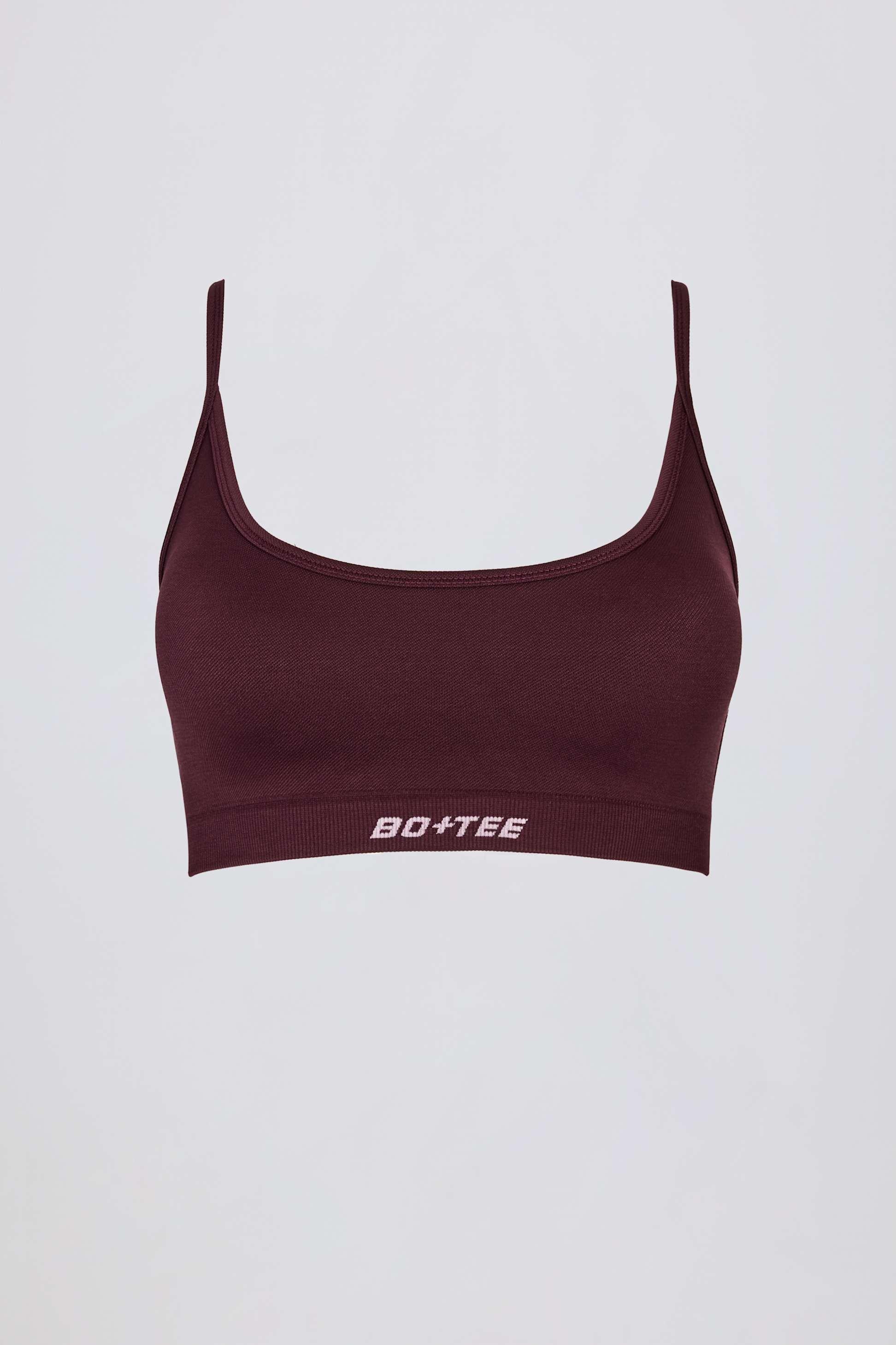 Super Sculpt Seamless Backless Sports Bra In Burgundy