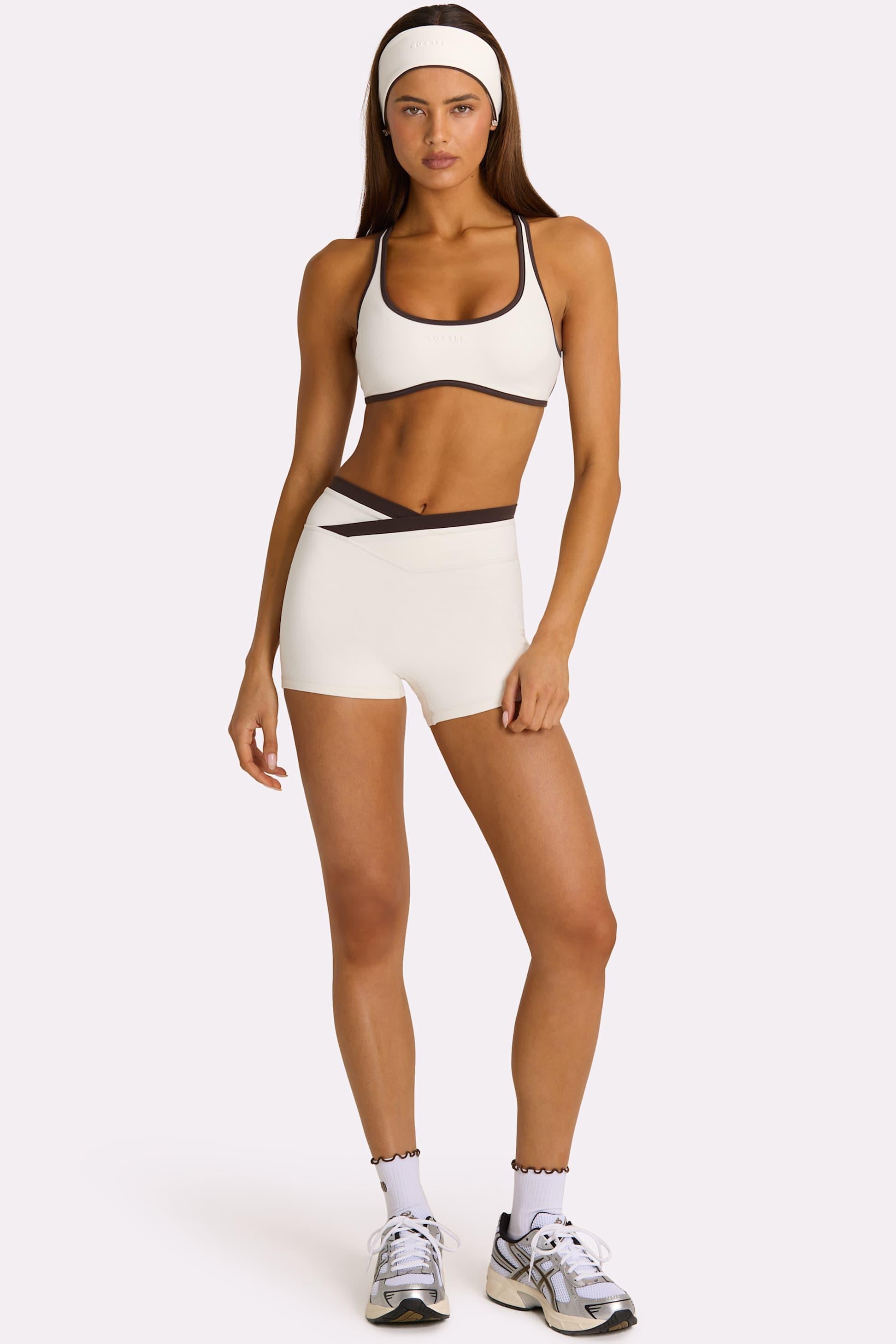 Soft Active Wrap Waist Shorts In Coconut