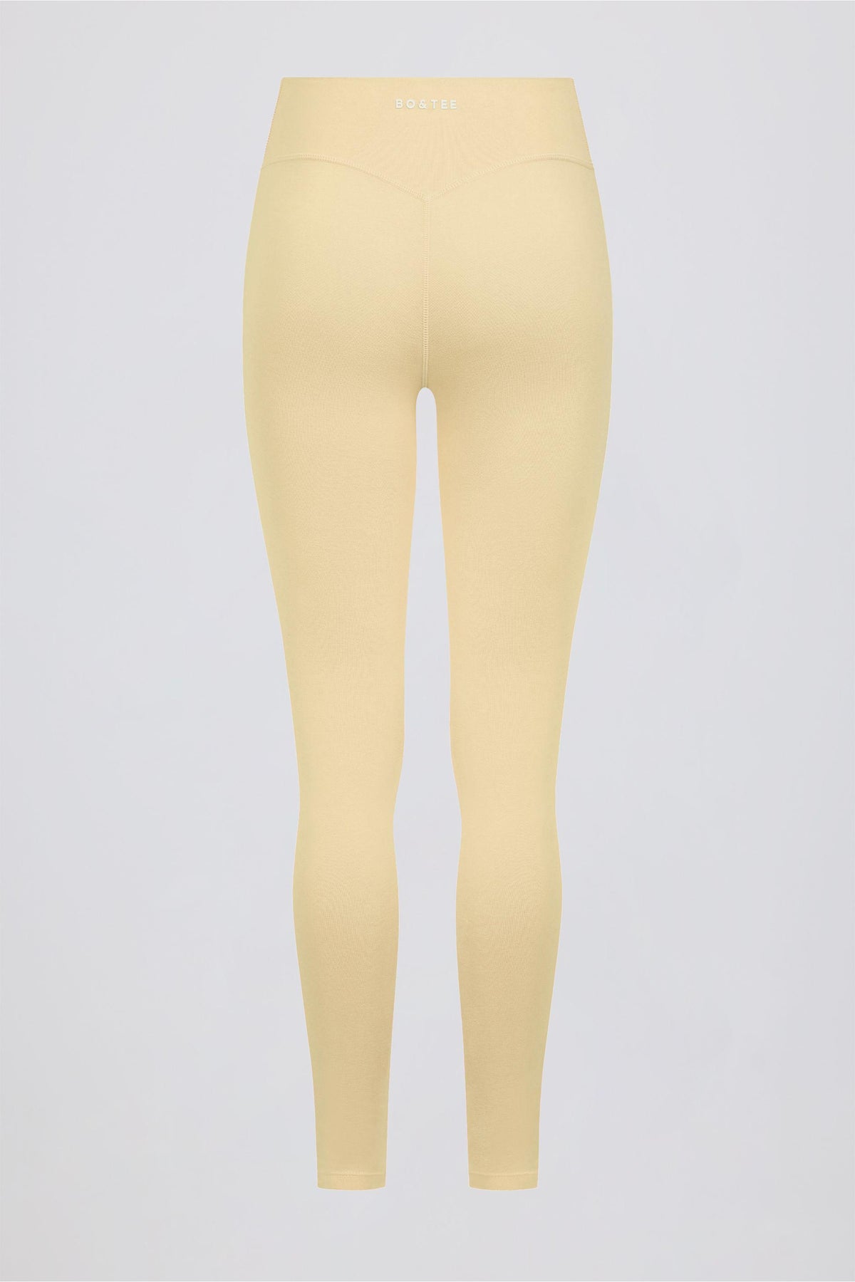 Brushed Jersey Ruched Mid-rise Leggings In Lemon Marl