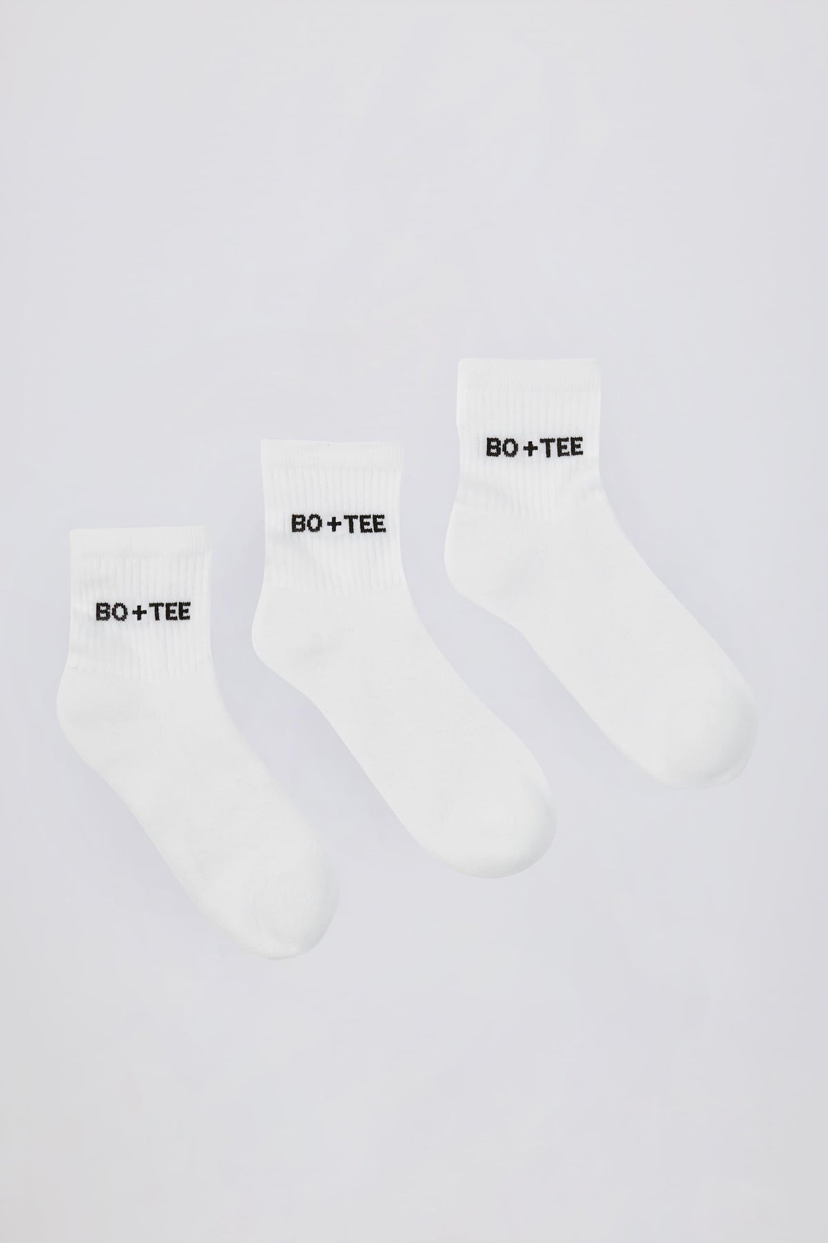 Ribbed Crew Sock Bundle In White