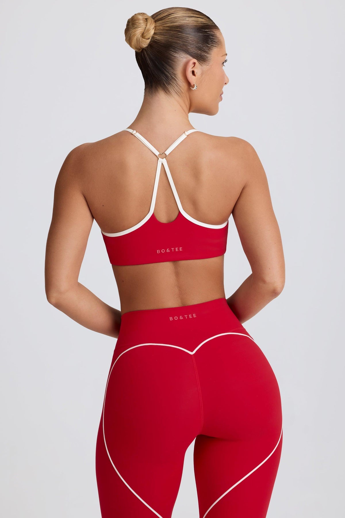 Soft Active Sweetheart-neck Sports Bra In Hot Red