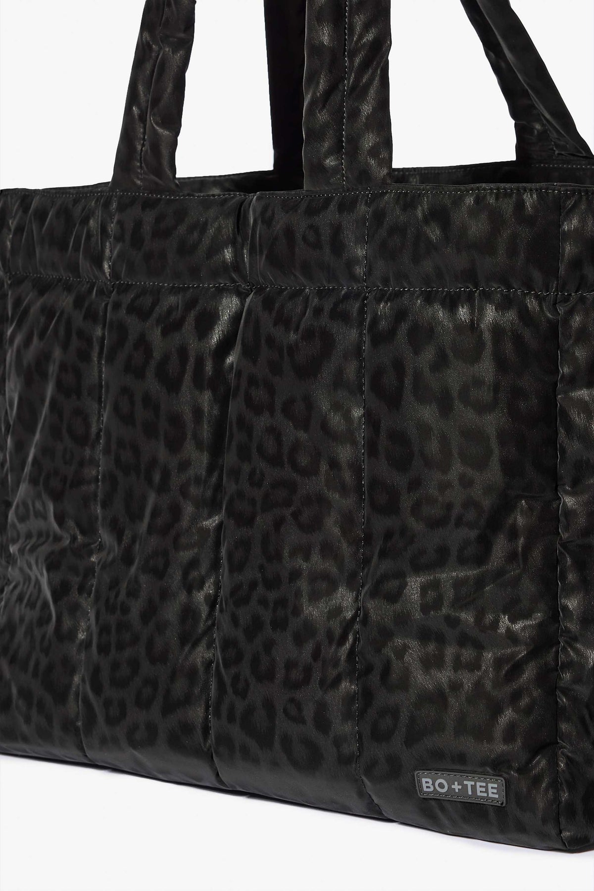 Waterproof Puffer Tote Bag In Black