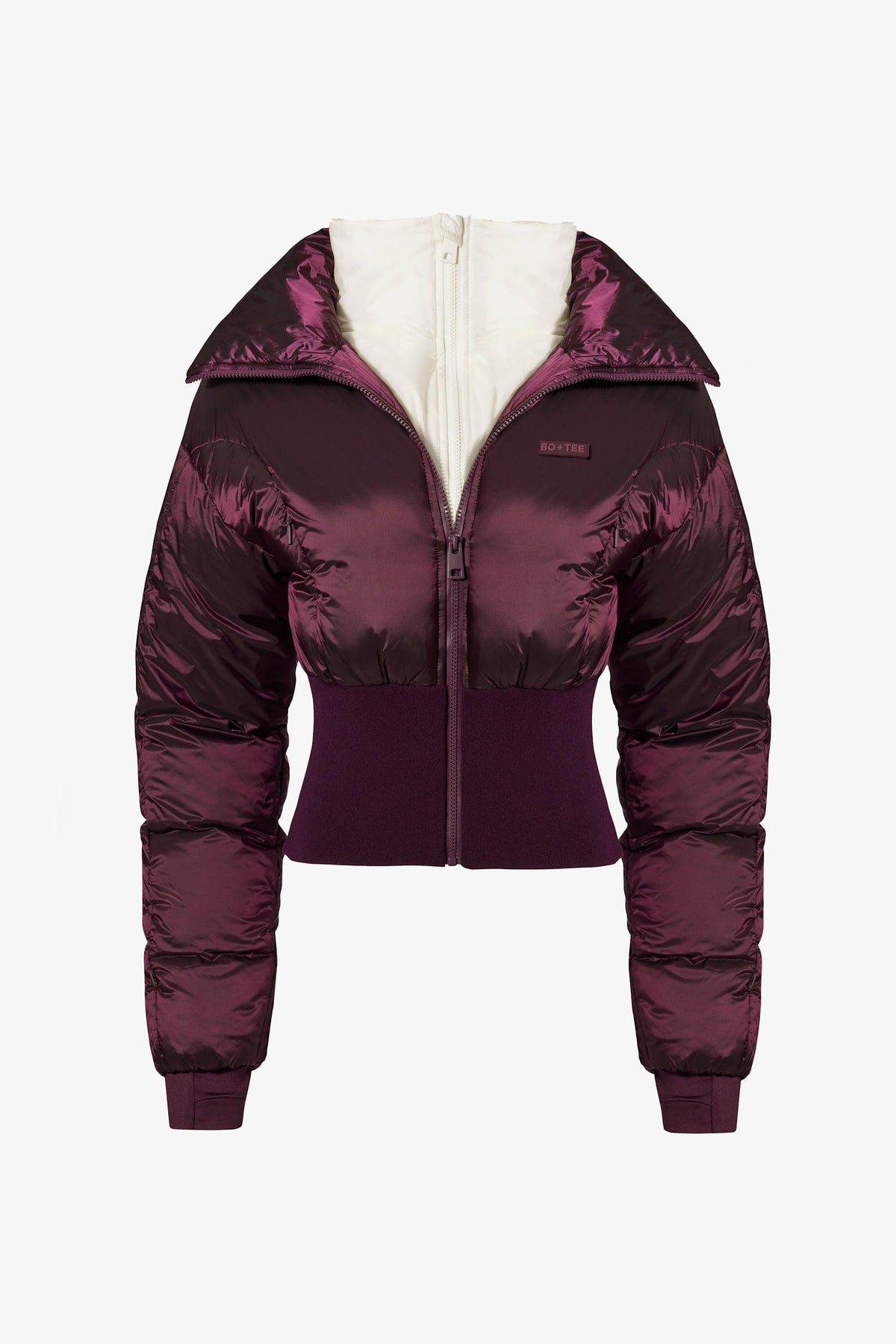 Waterproof Layered Ski Jacket In Burgundy