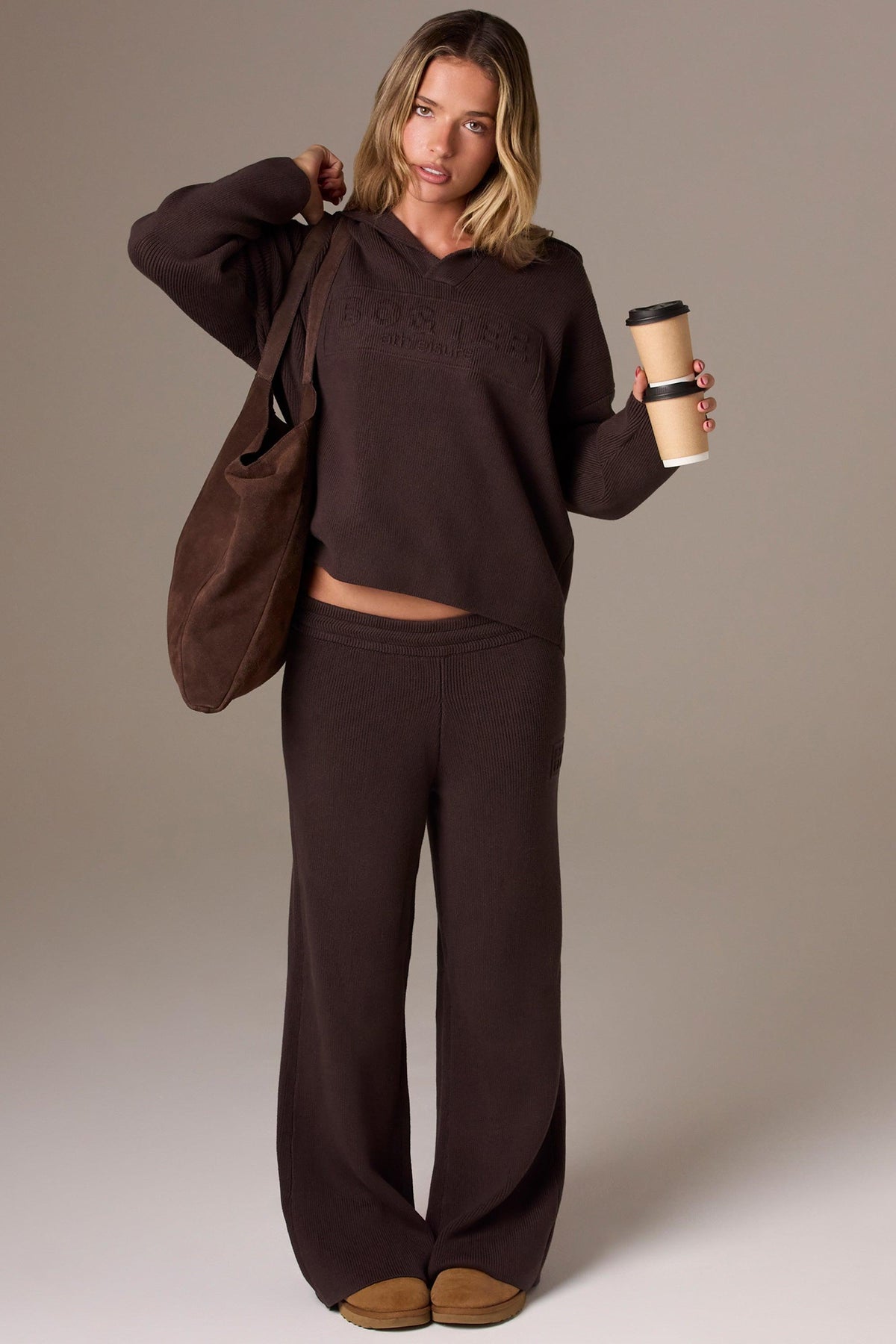 Suede Tote Bag In Espresso