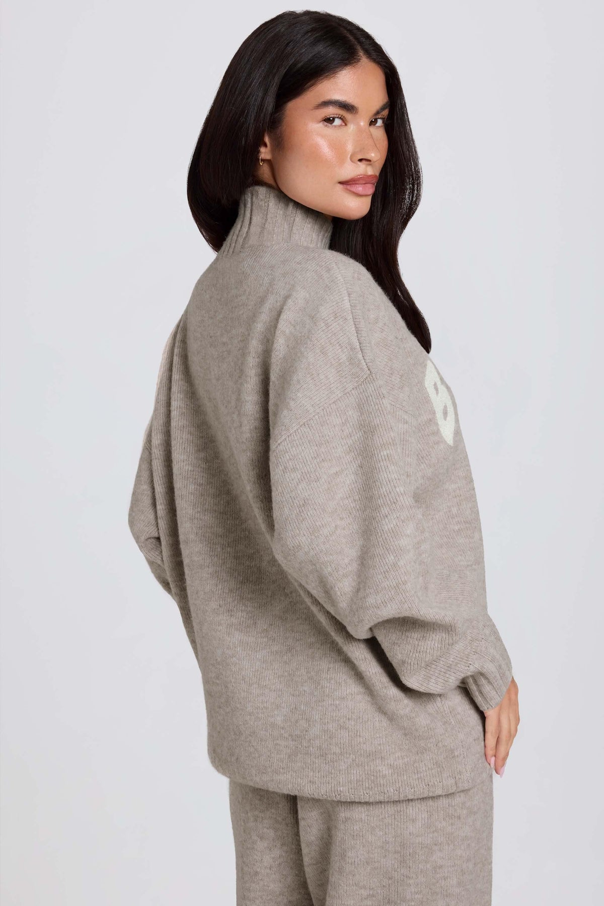 Soft Knit Oversized Jumper In Oatmeal