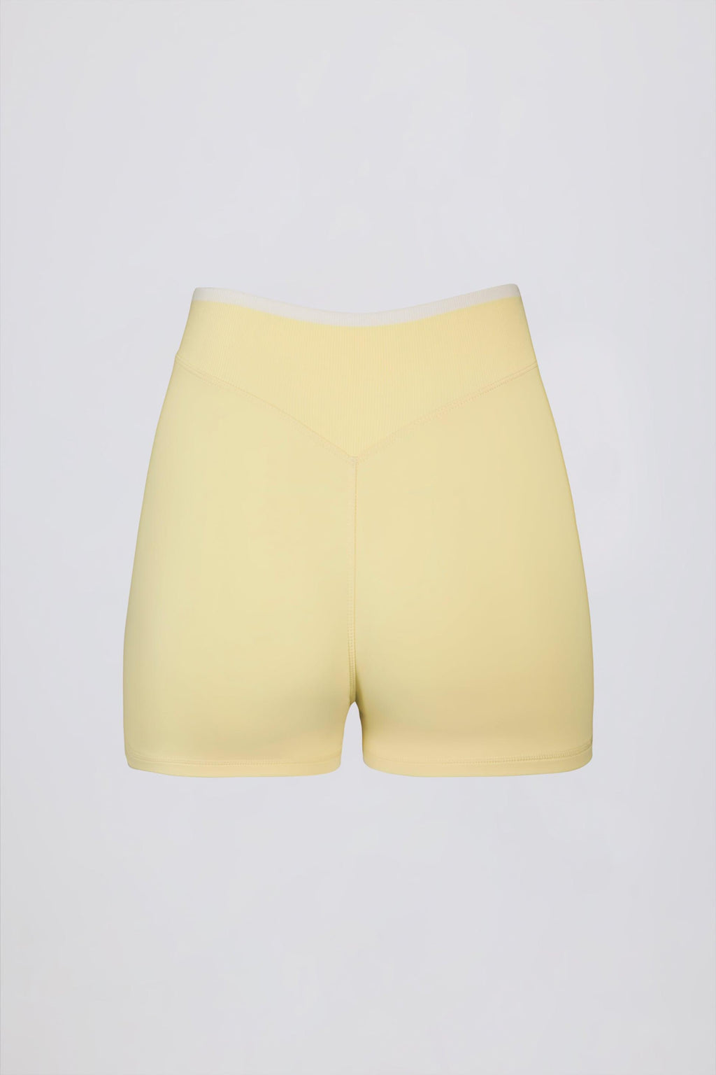 Soft Active Wrapover Contrast Mini Shorts In Soft Yellow