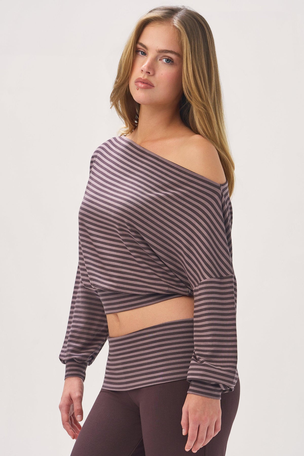 Buttercloud™ 濃縮咖啡條紋露肩上衣