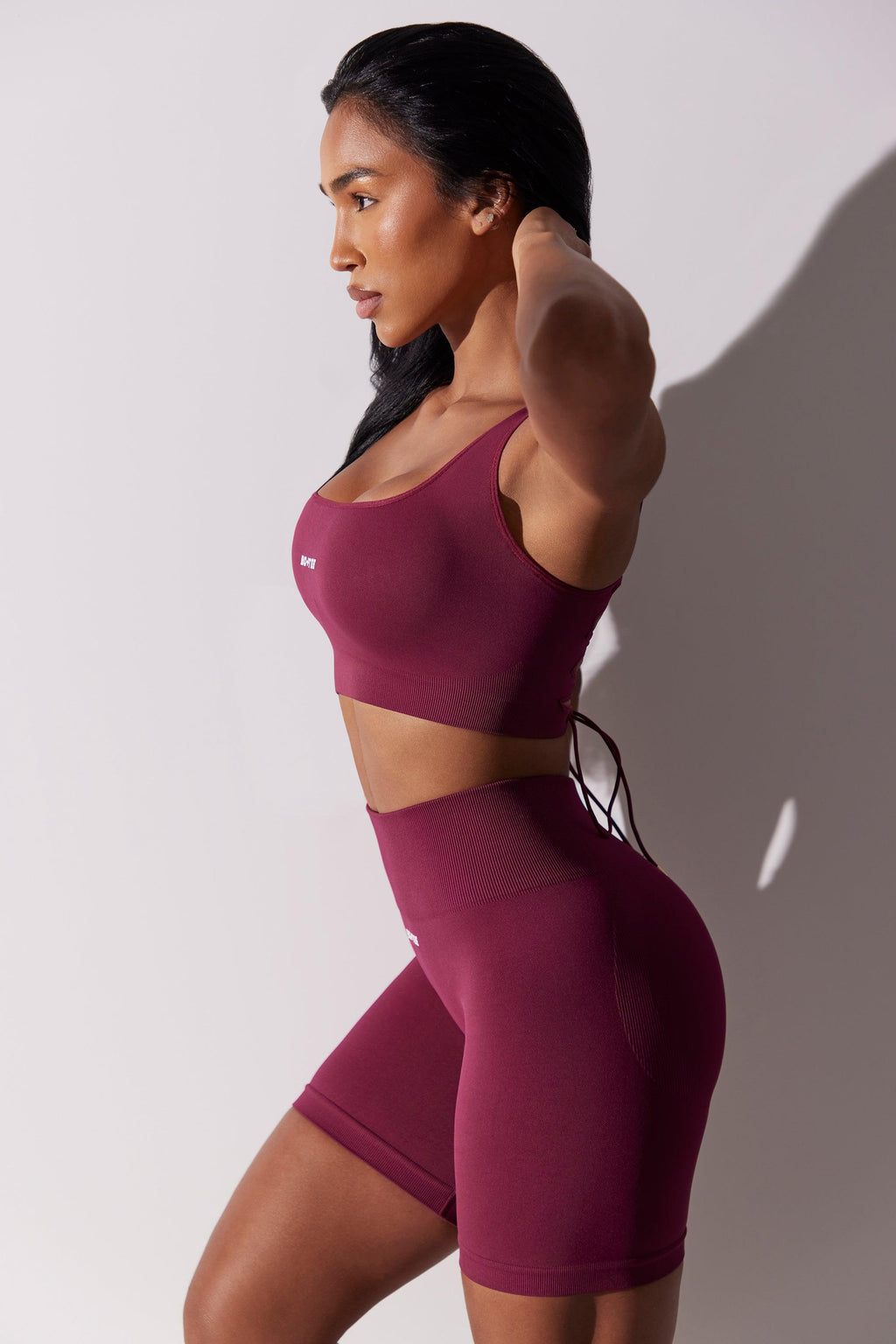 High Waist Super Sculpt Biker Shorts In Plum