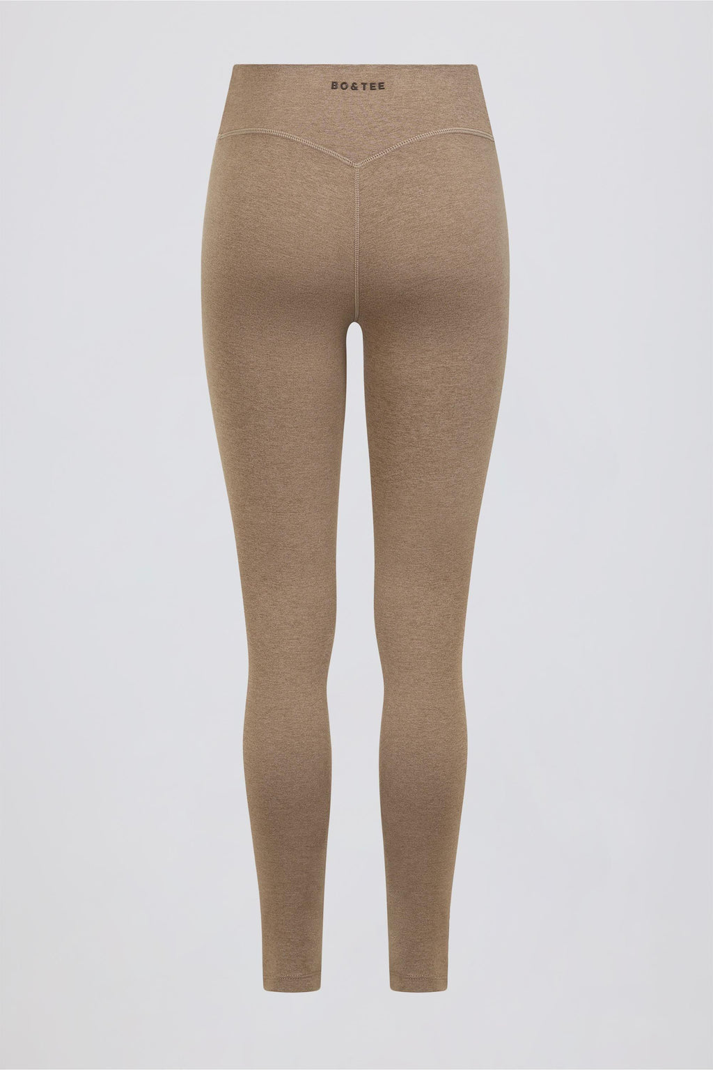 Brushed Jersey Ruched Mid-rise Leggings In Mocha Marl