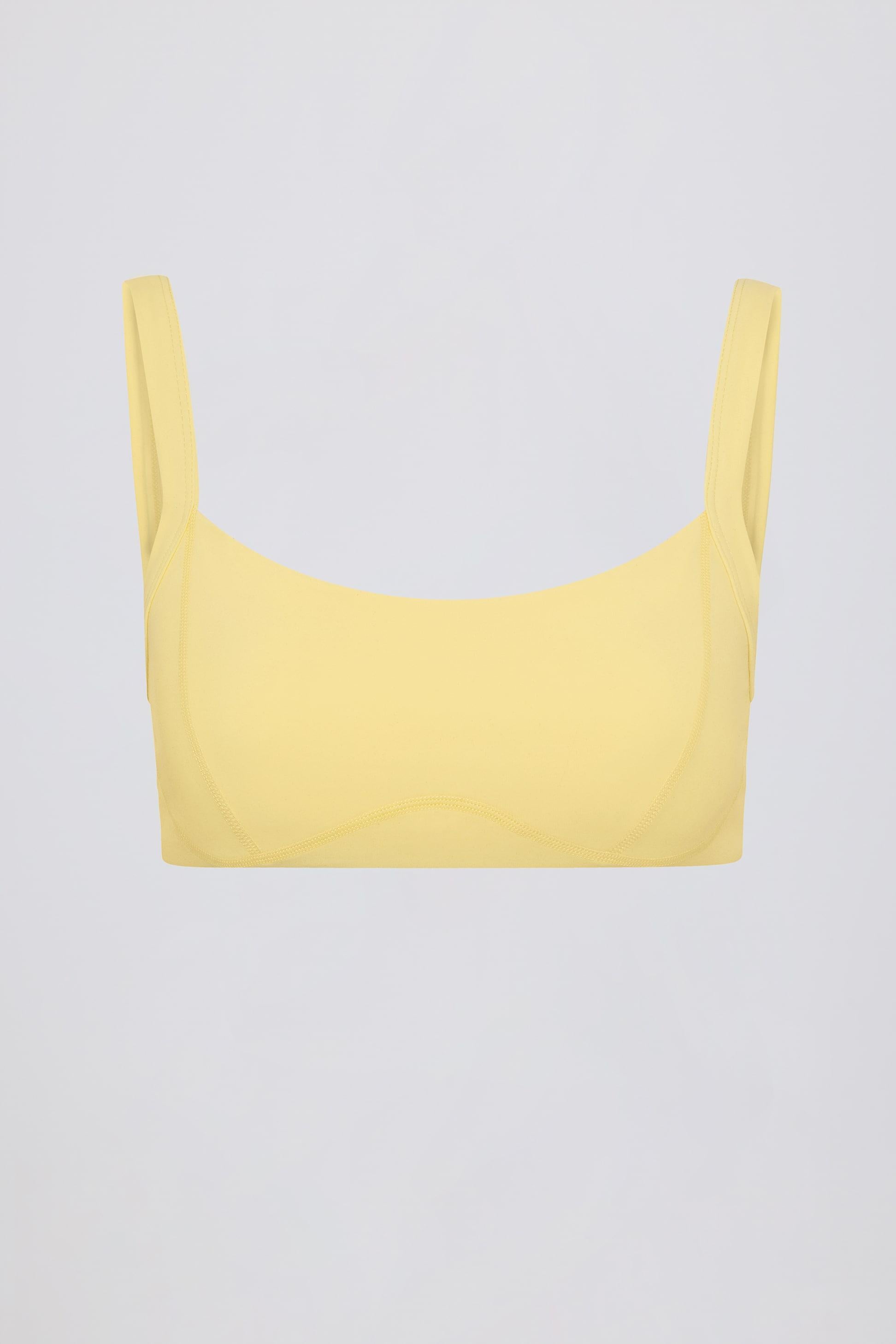 Soft Active Seam-detail Sports Bra In Lemon