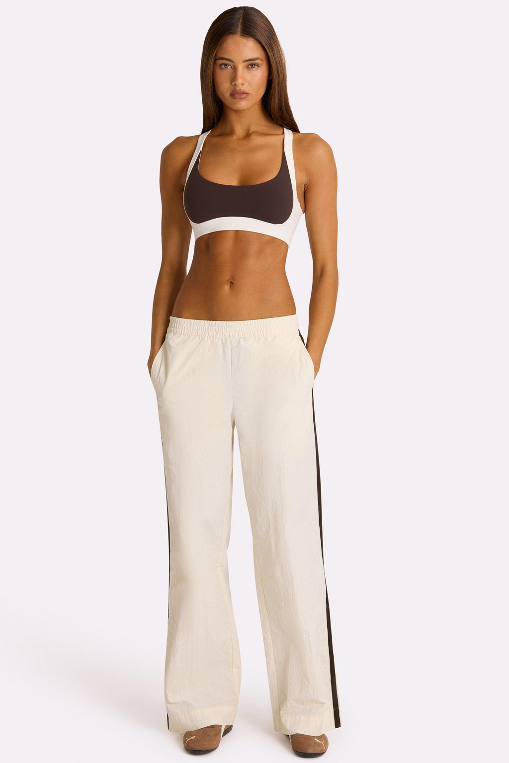 Woven Track Pants In Coconut