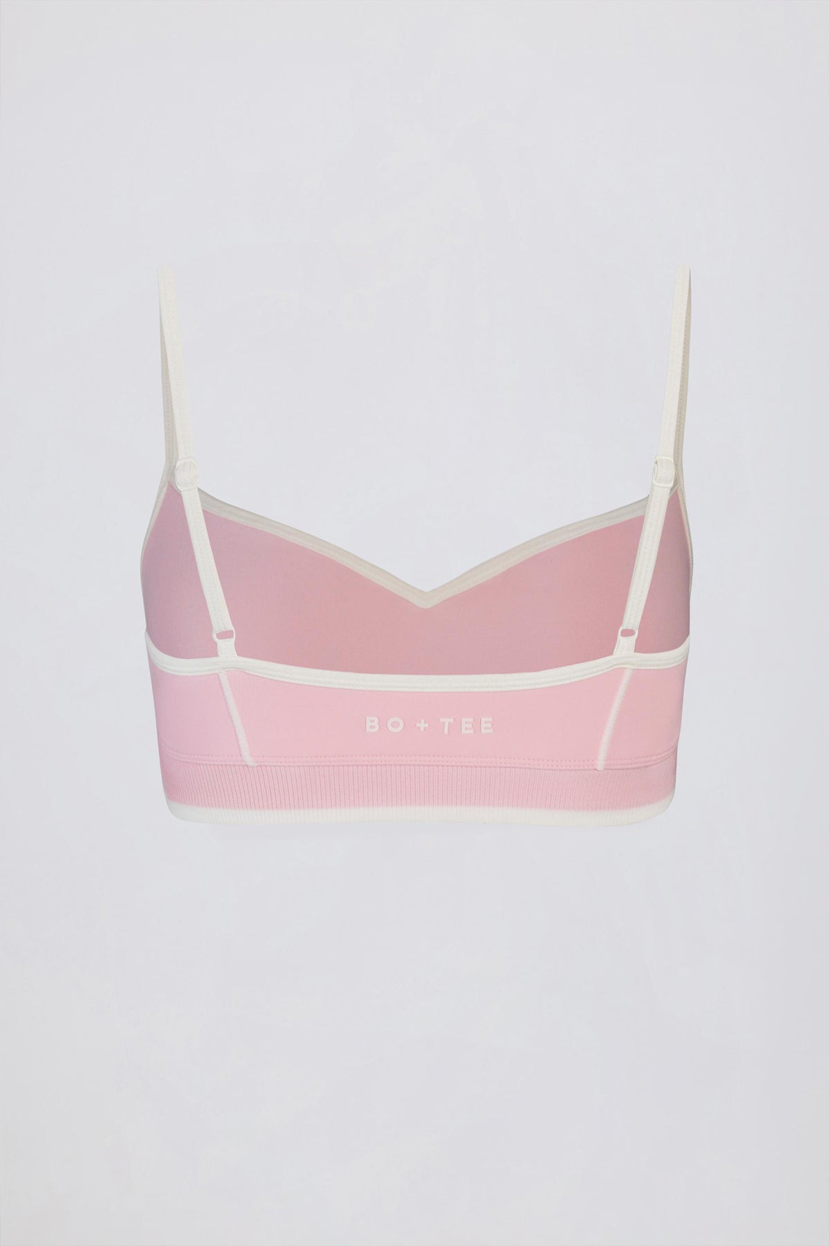 Soft Active Sweetheart-neck Contrast Sports Bra In Powder Pink