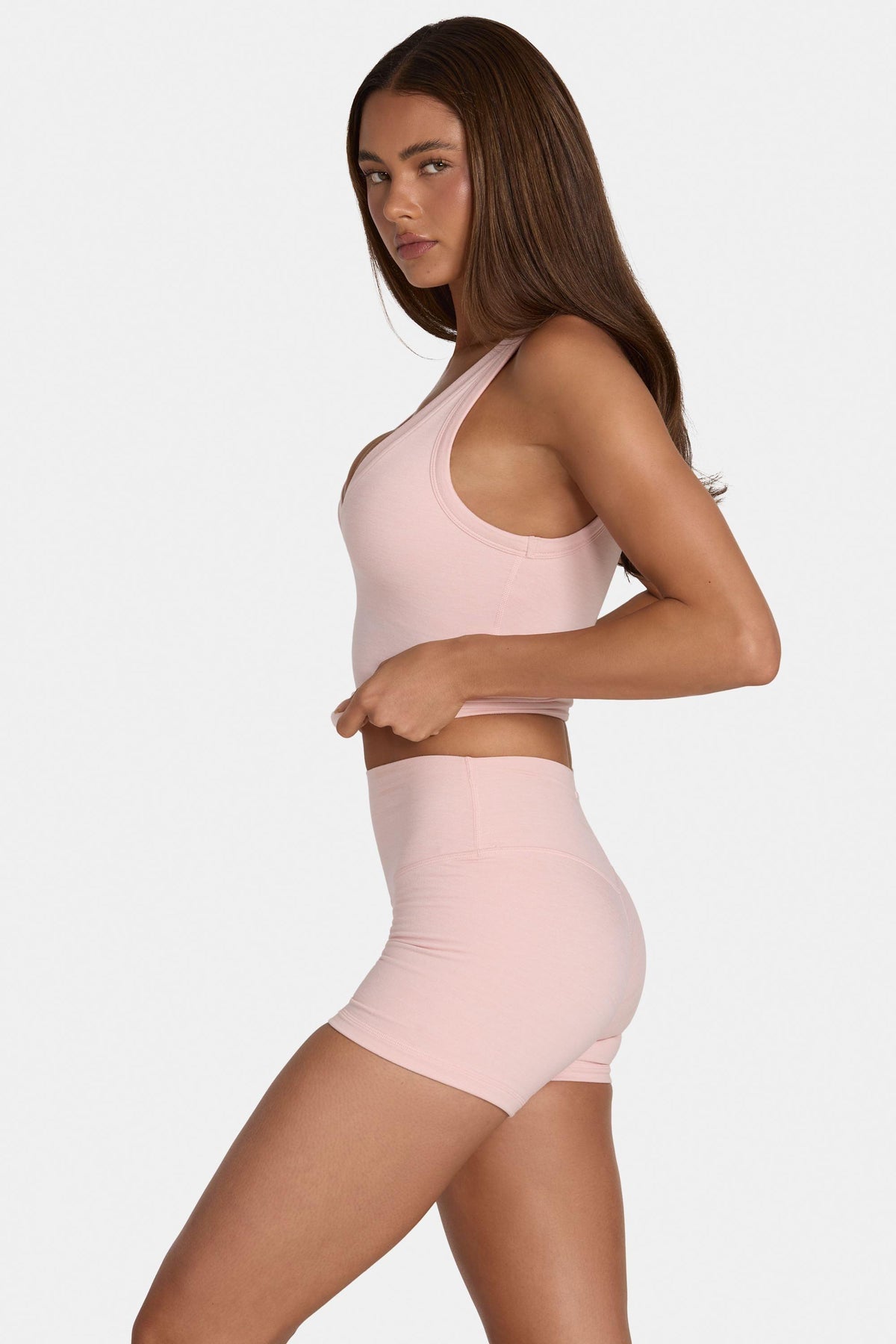 Soft Active Mini Shorts In Blush Marl