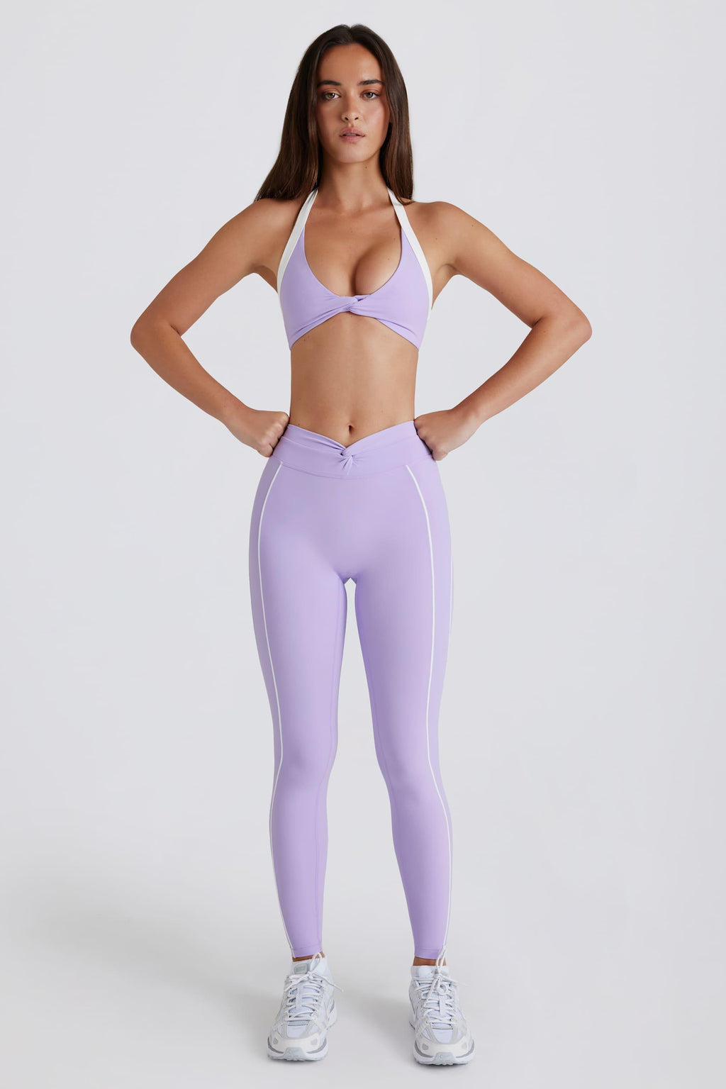 Soft Active Twist-front Leggings In Lavender