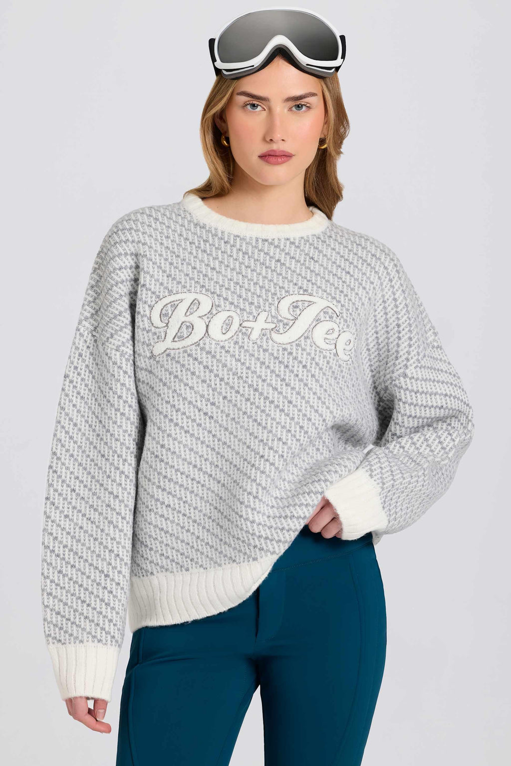 Knit Logo Oversized Jumper In Ice