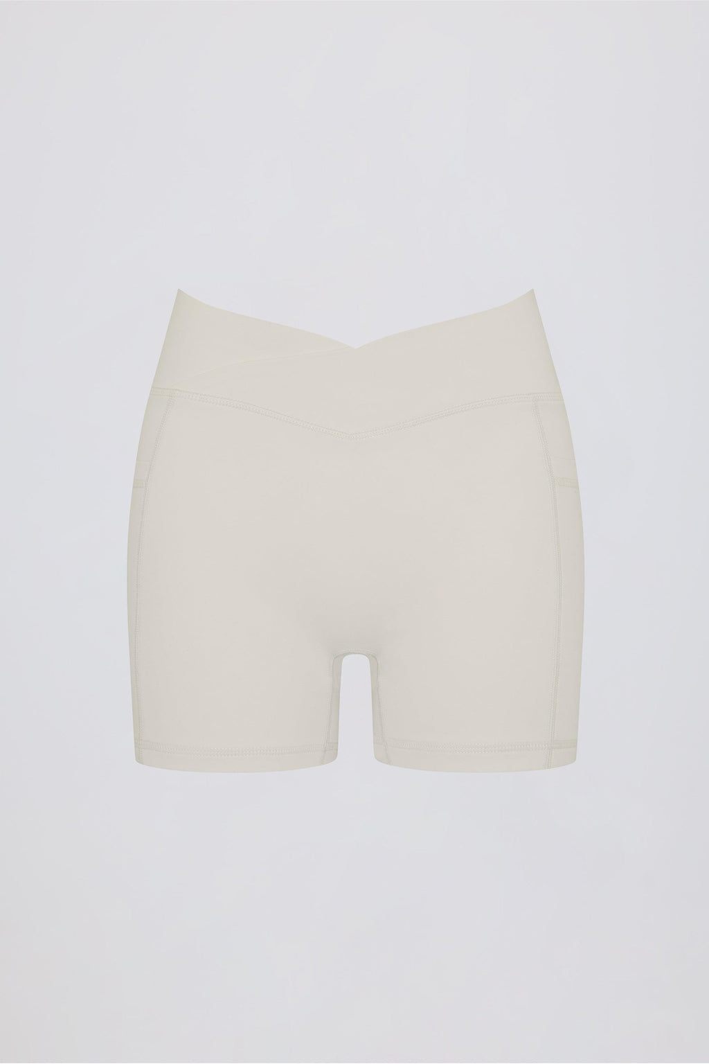 Soft Active Pocket V-waist Mini Shorts In Oat