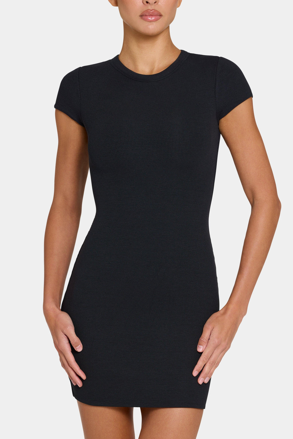 Buttercloud™ Cap Sleeve Mini Dress In Black