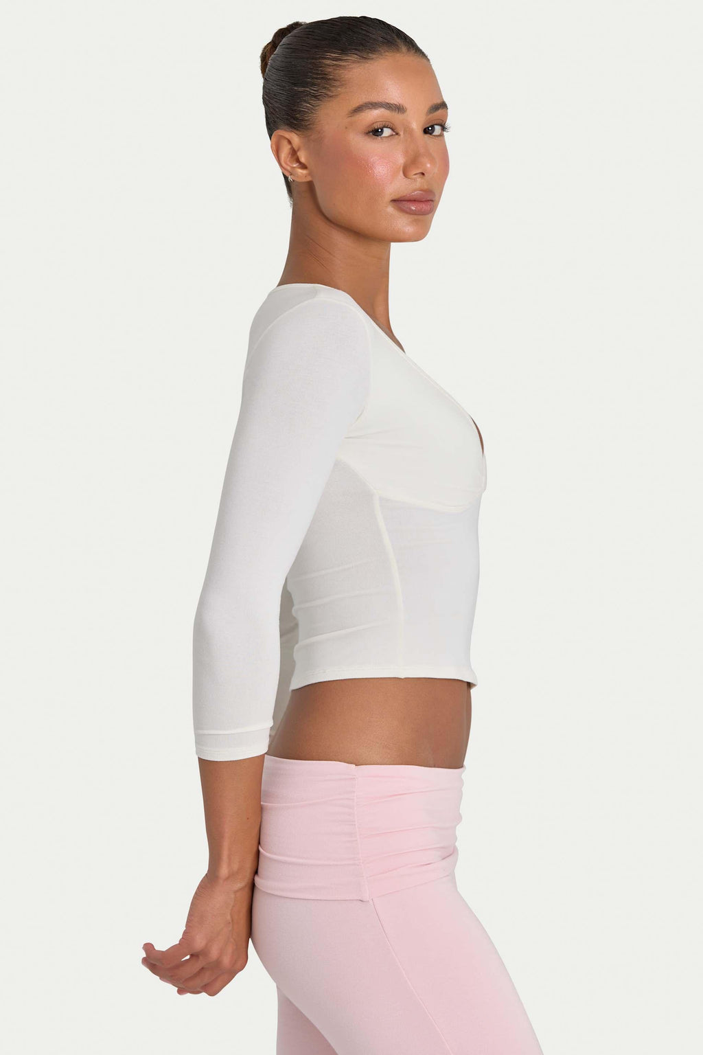 Buttercloud™ 3/4 Sleeve Top In Coconut