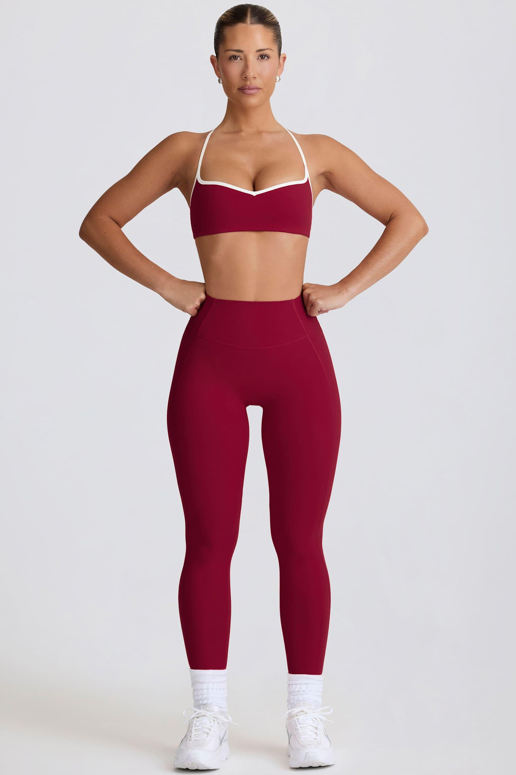 Soft Active Mid-rise Leggings In Cherry