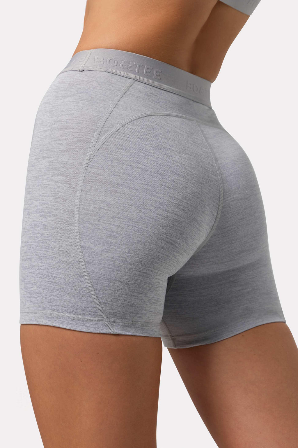 Soft Active Mini Shorts In Grey Marl